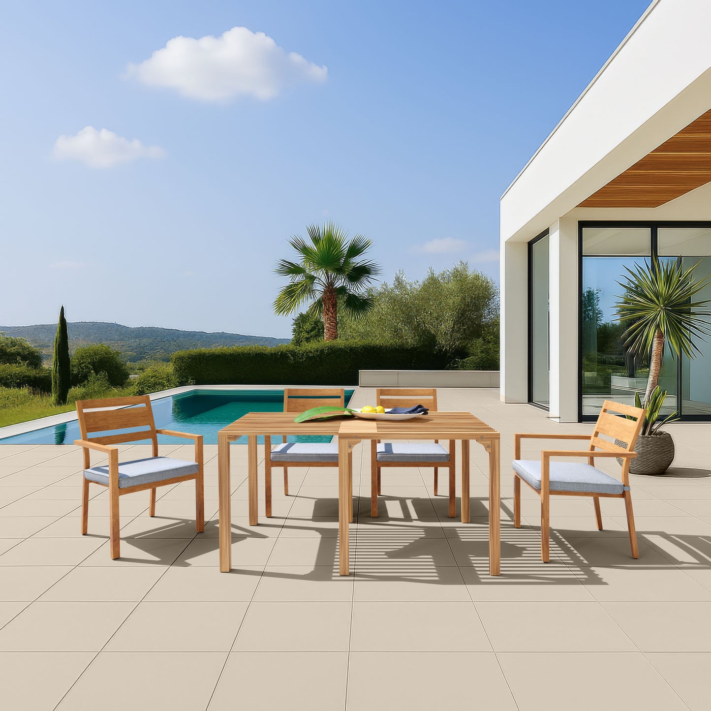 Riviera Extendable Dining Table Natural style shot 2