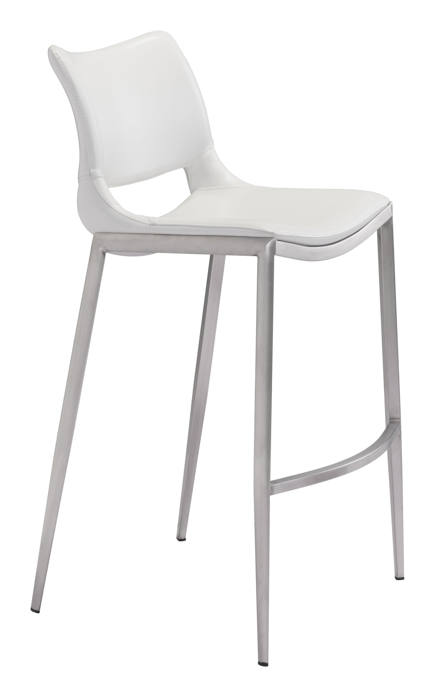Ace Barstool (Set of 2) White & Silver style shot 2
