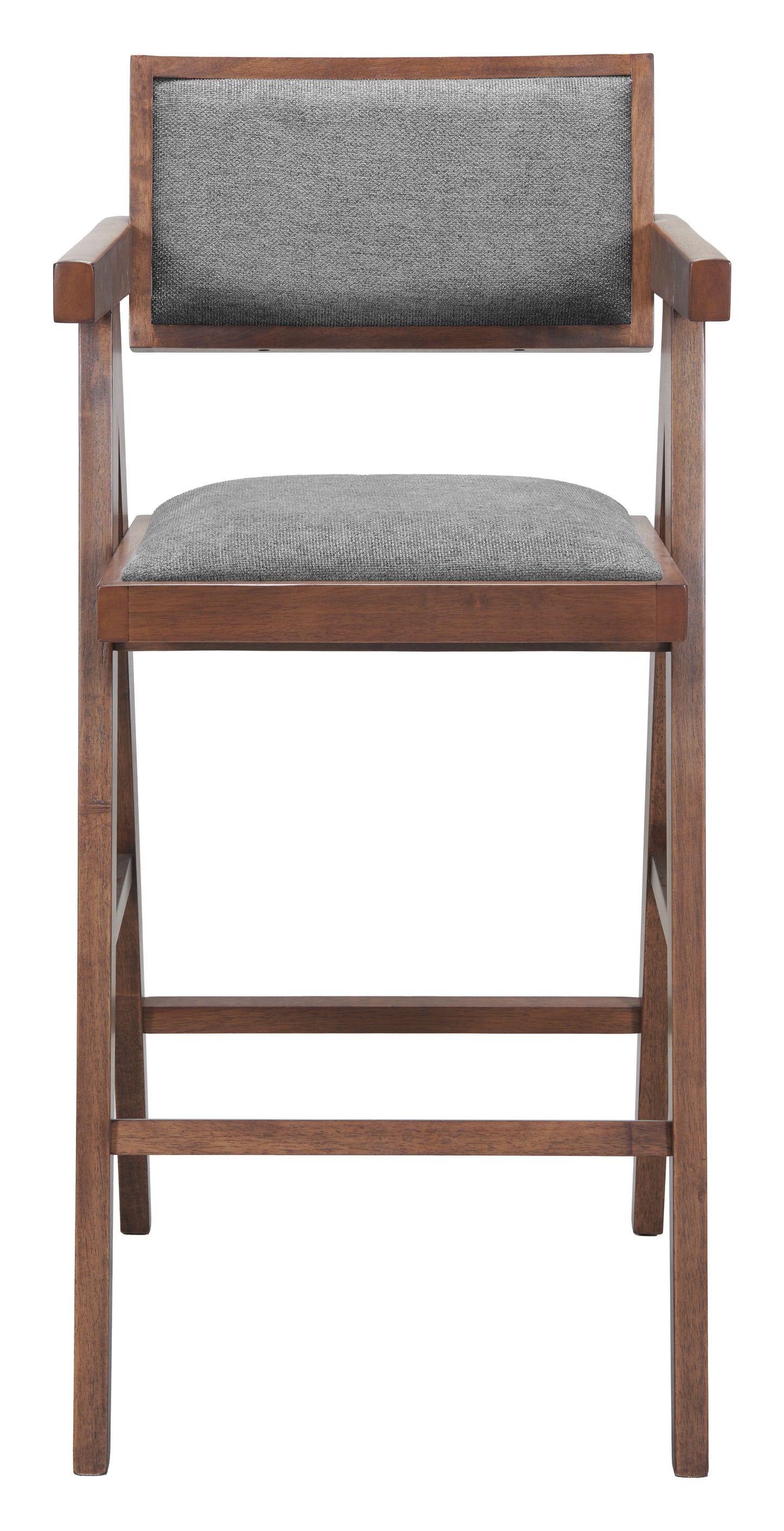 Delhi Barstool (Set of 2) Gray & Walnut style shot 2