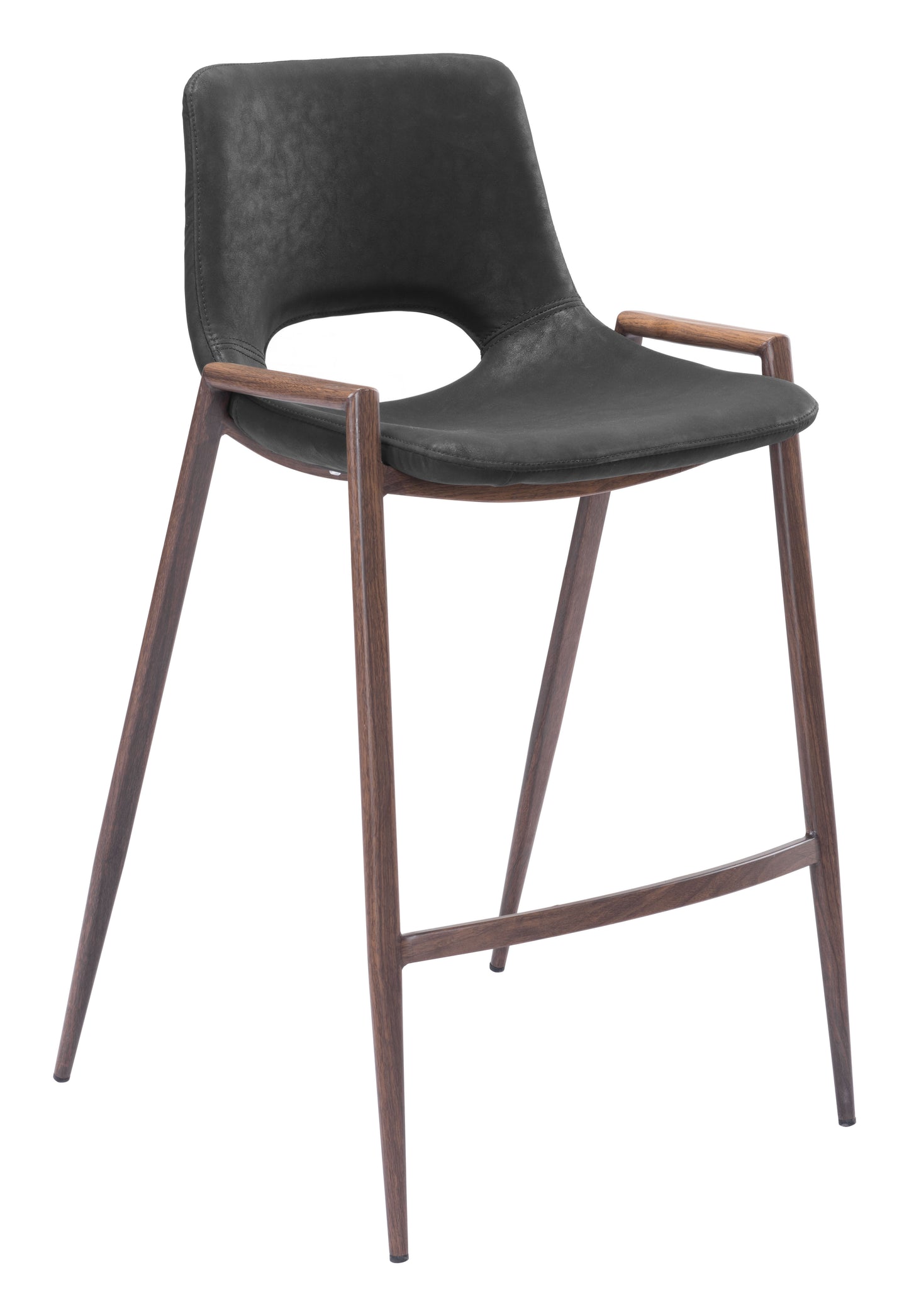 Desi Counter Stool (Set of 2) Black & Walnut style shot 2