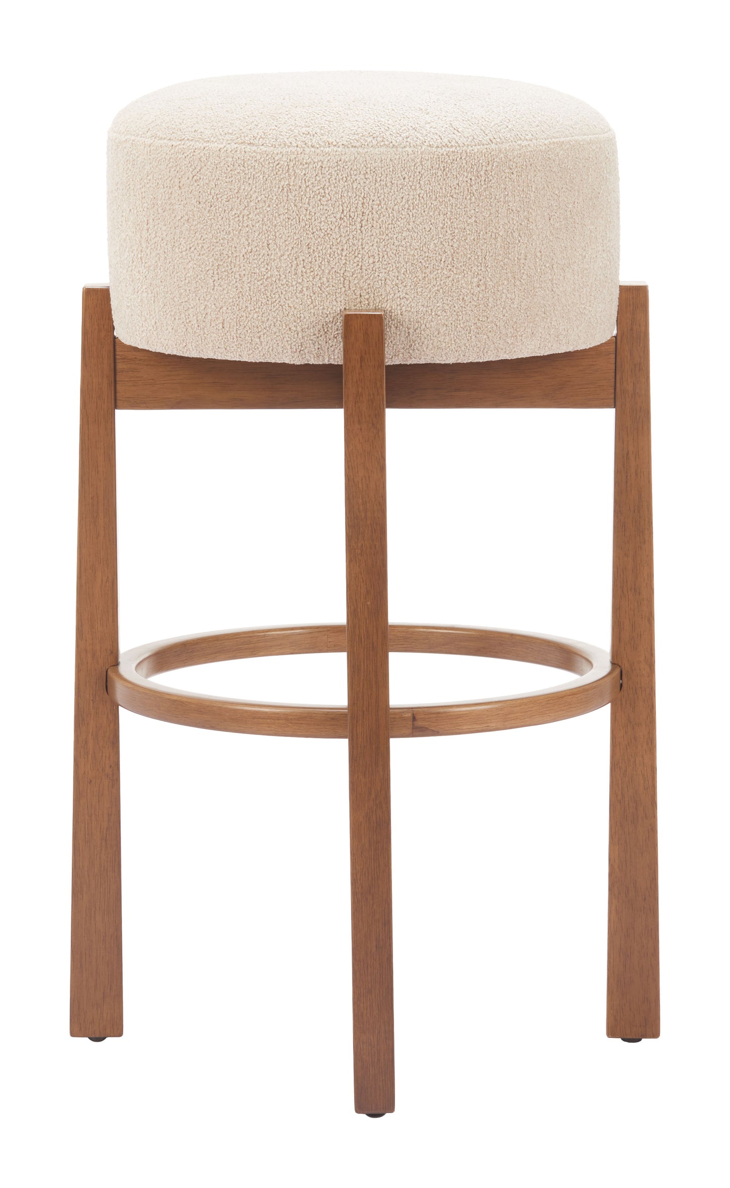Nade Barstool (Set of 2) Beige & Walnut style shot 2