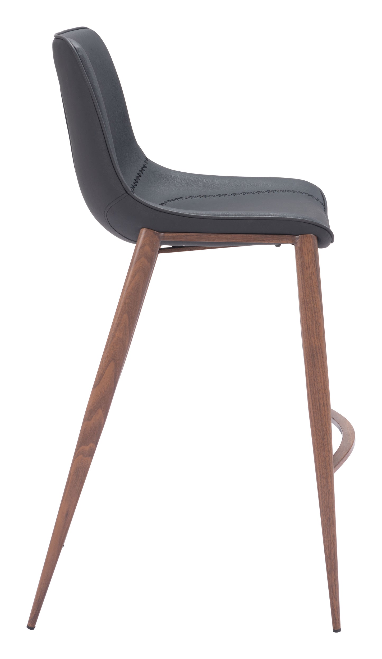 Magnus Barstool (Set of 2) Black & Walnut style shot 2