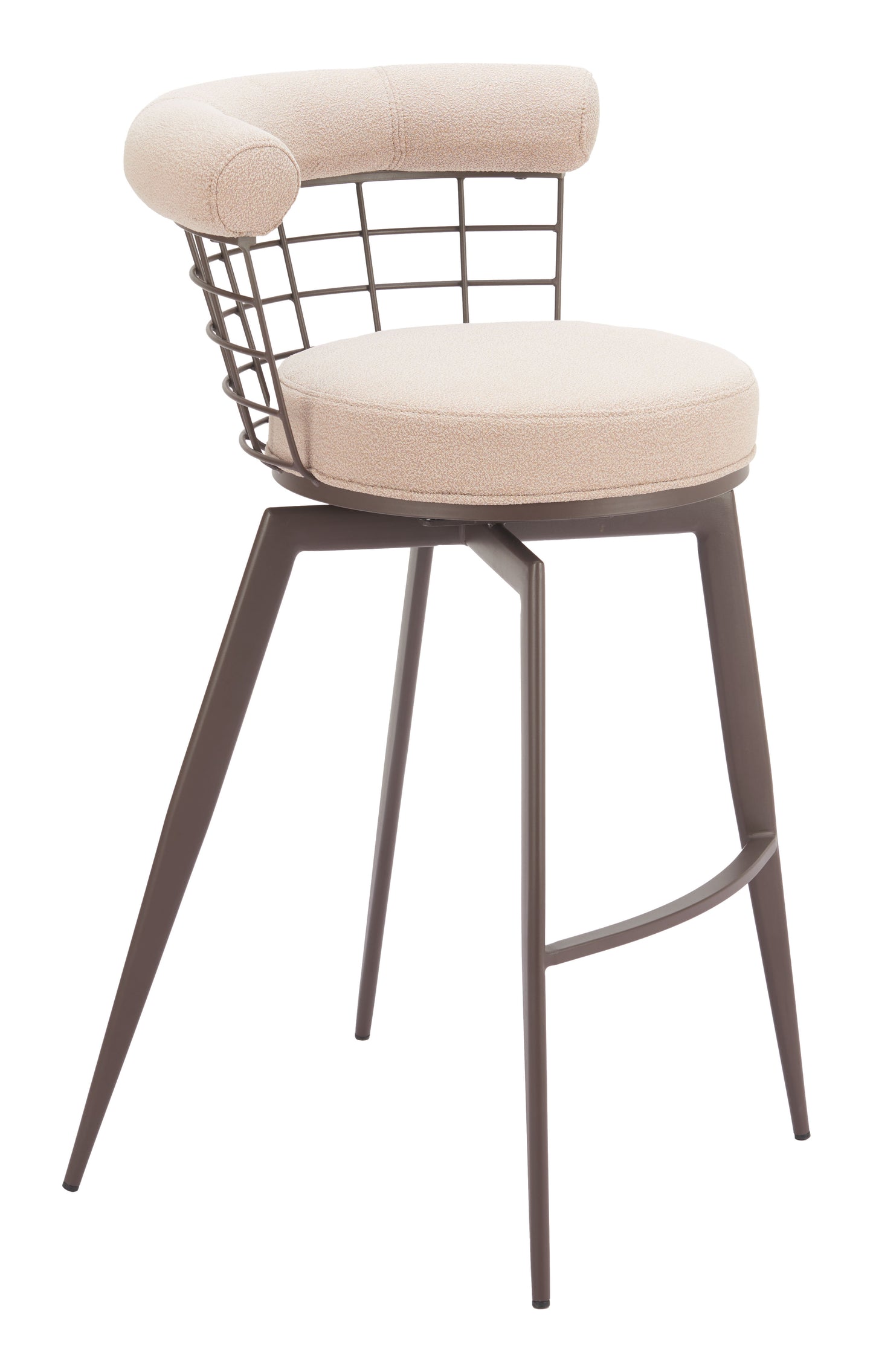 Saku Swivel Barstool Beige & Brown style shot 2
