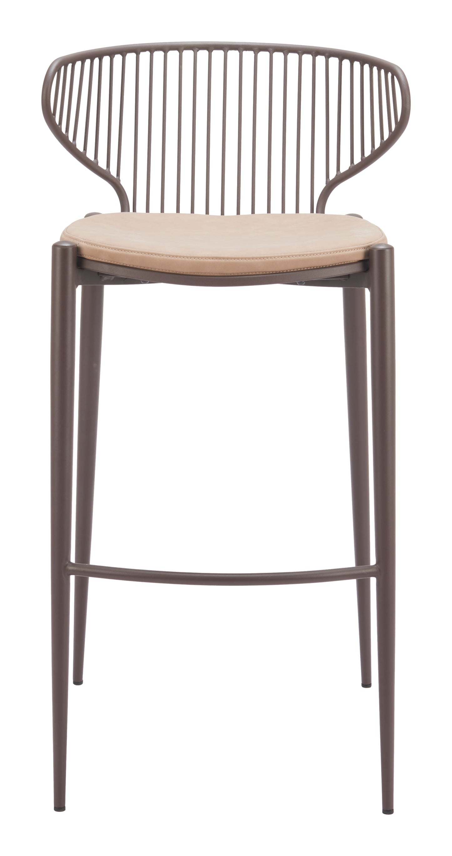 Silues Barstool (Set of 2) Taupe & Brown style shot 2