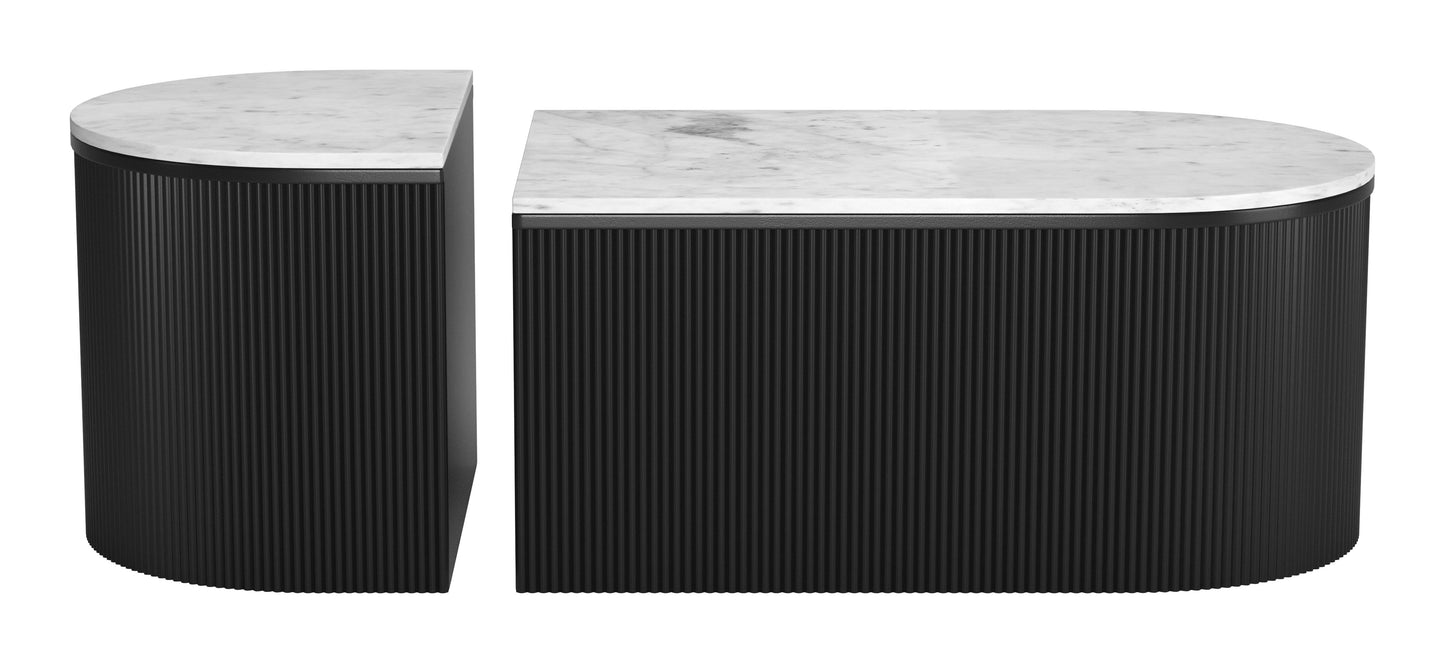 Ormara Coffee Table Set (2-Piece) White & Black style shot 2