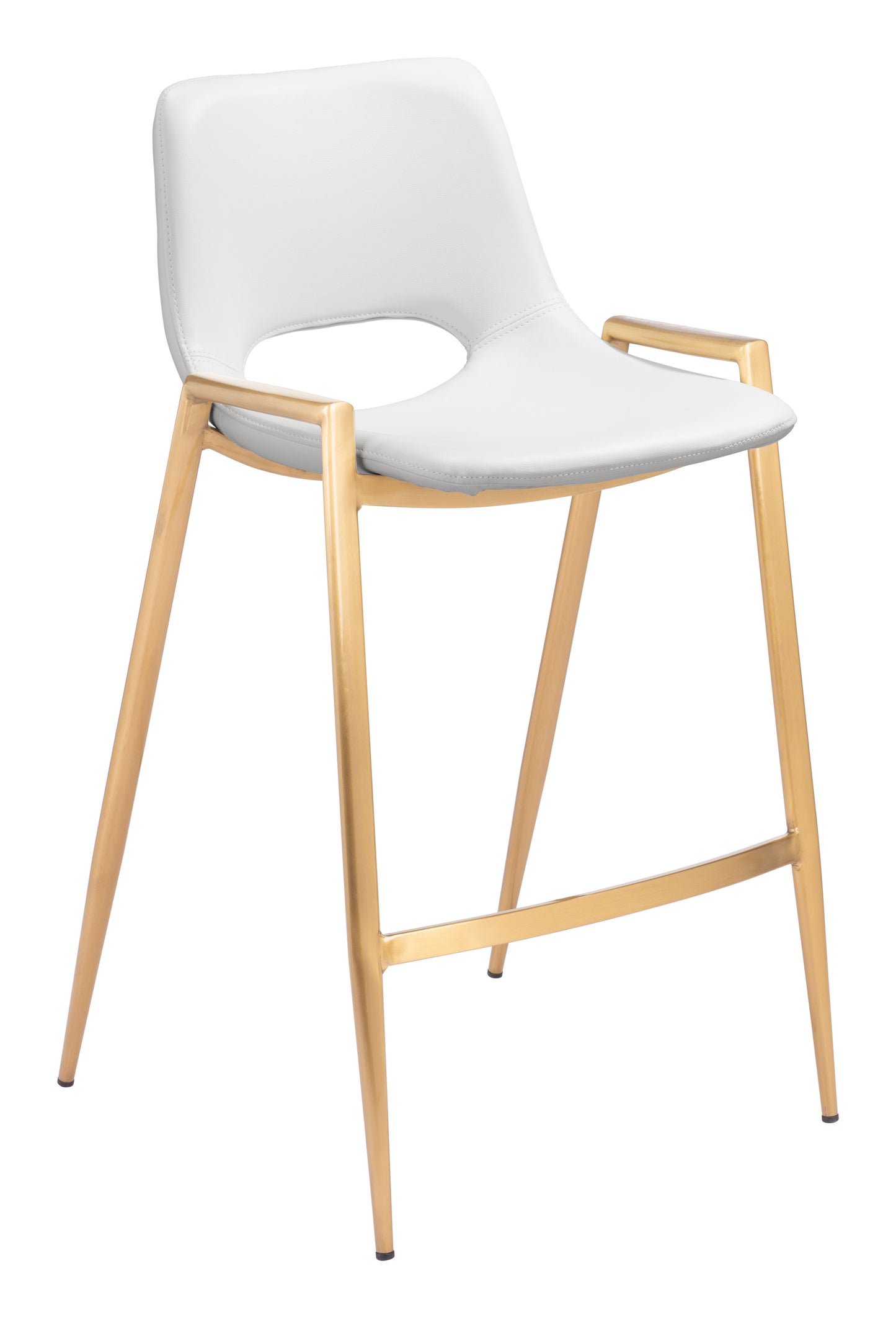 Desi Counter Stool (Set of 2) White & Gold style shot 2
