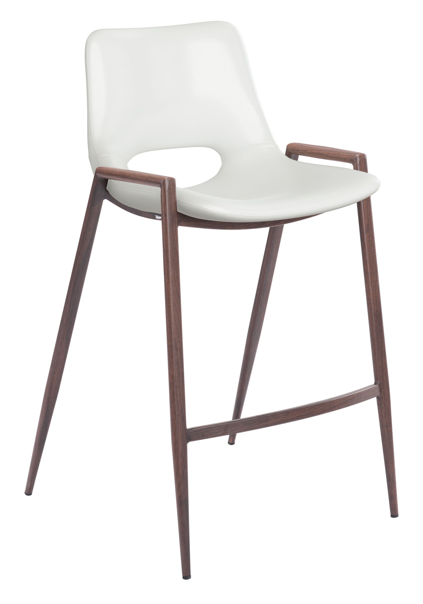 Desi Counter Stool (Set of 2) White & Walnut style shot 2