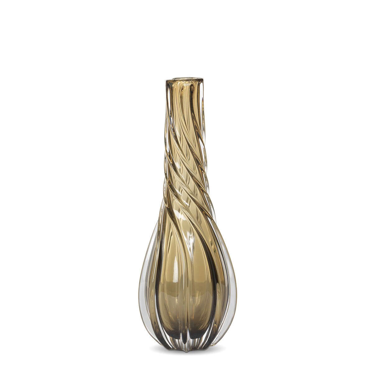 Twirl Glass Vase, Amber, Medium style shot 1