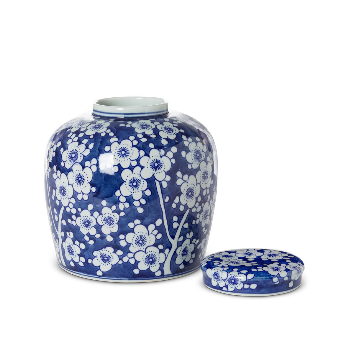 Imperial Ceramic Floral Ginger Jar, Blue and White, Small style shot 2