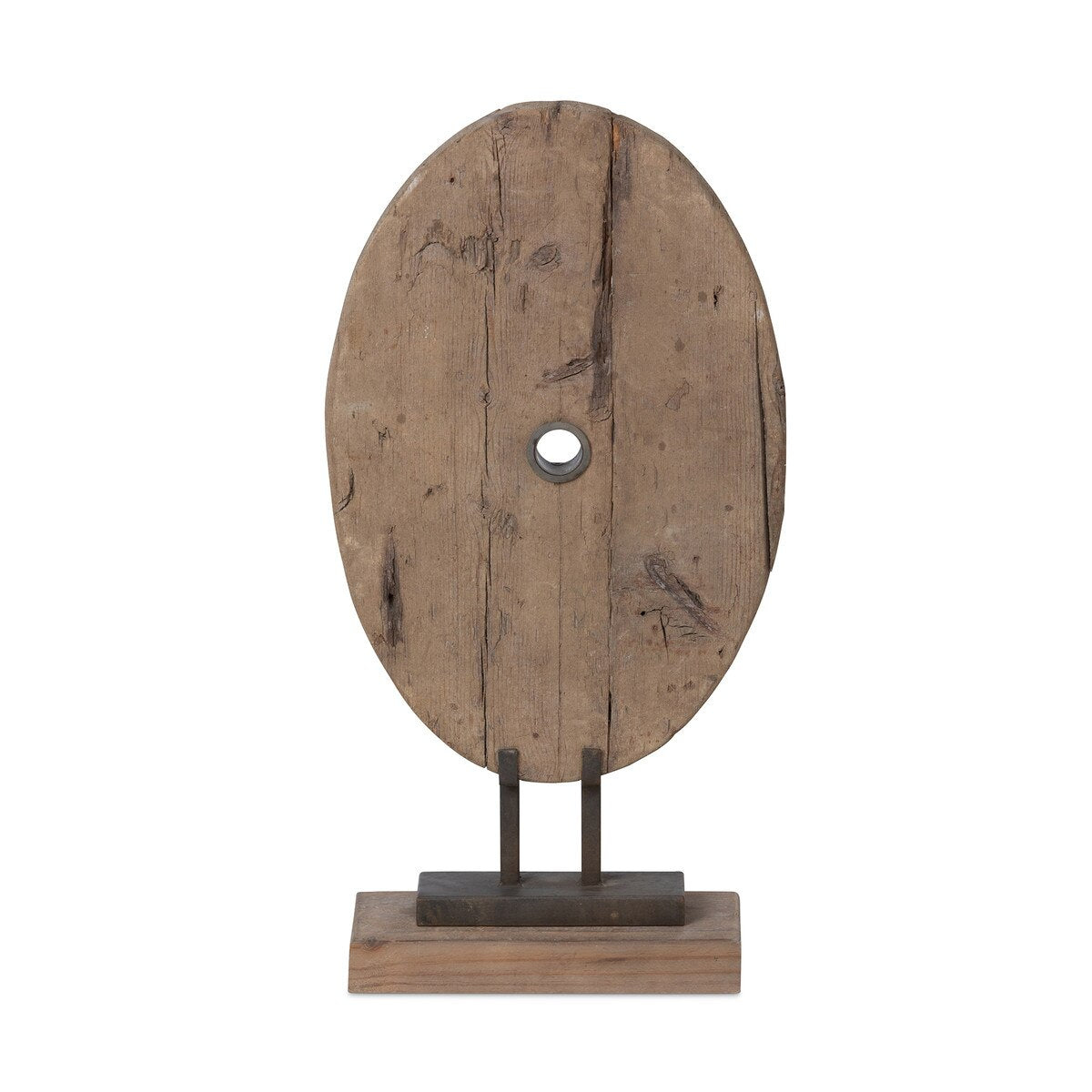 Found Wood Oval Mounted Sculpture style shot 2