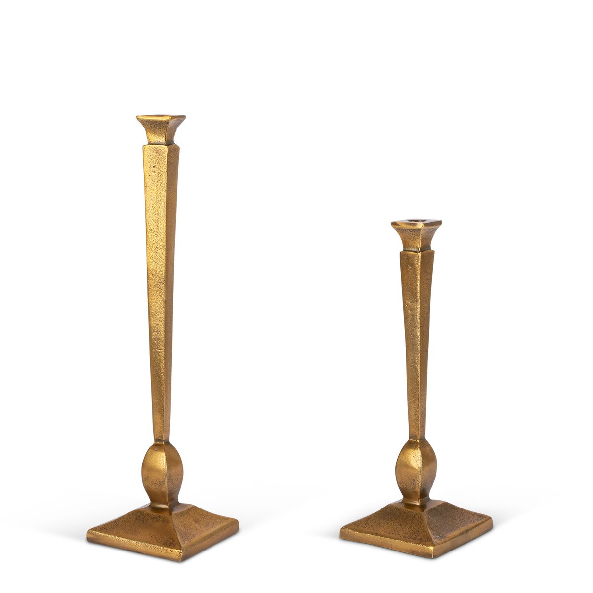 Cast Aluminum Geometric Candlesticks, Set of 2 style shot 1