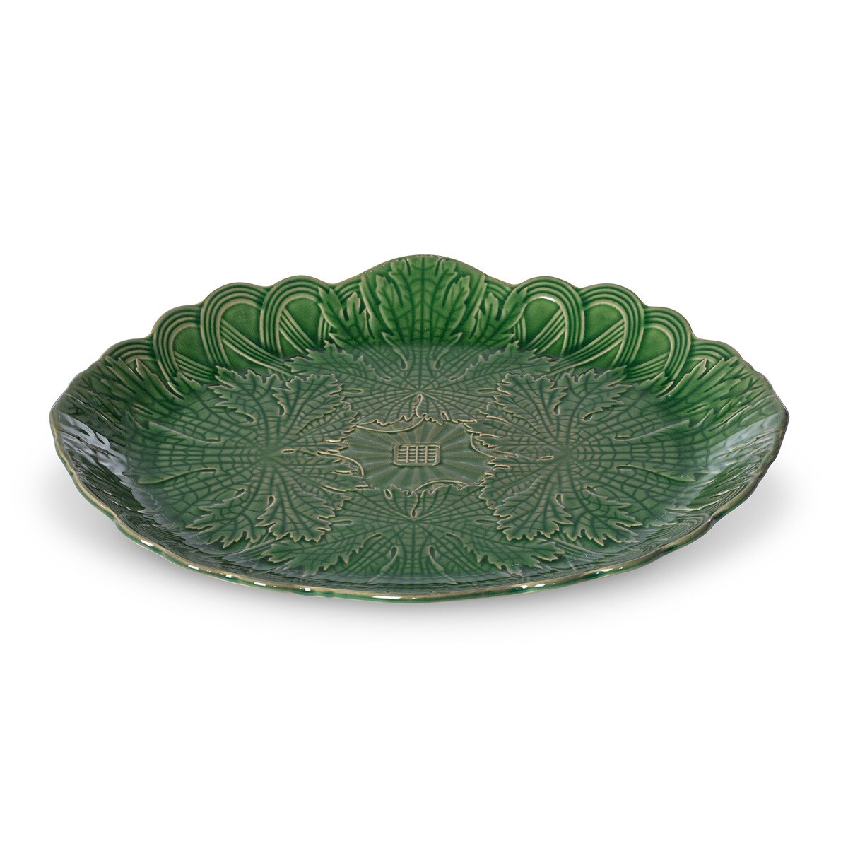 Green Glazed Serving Plate style shot 1