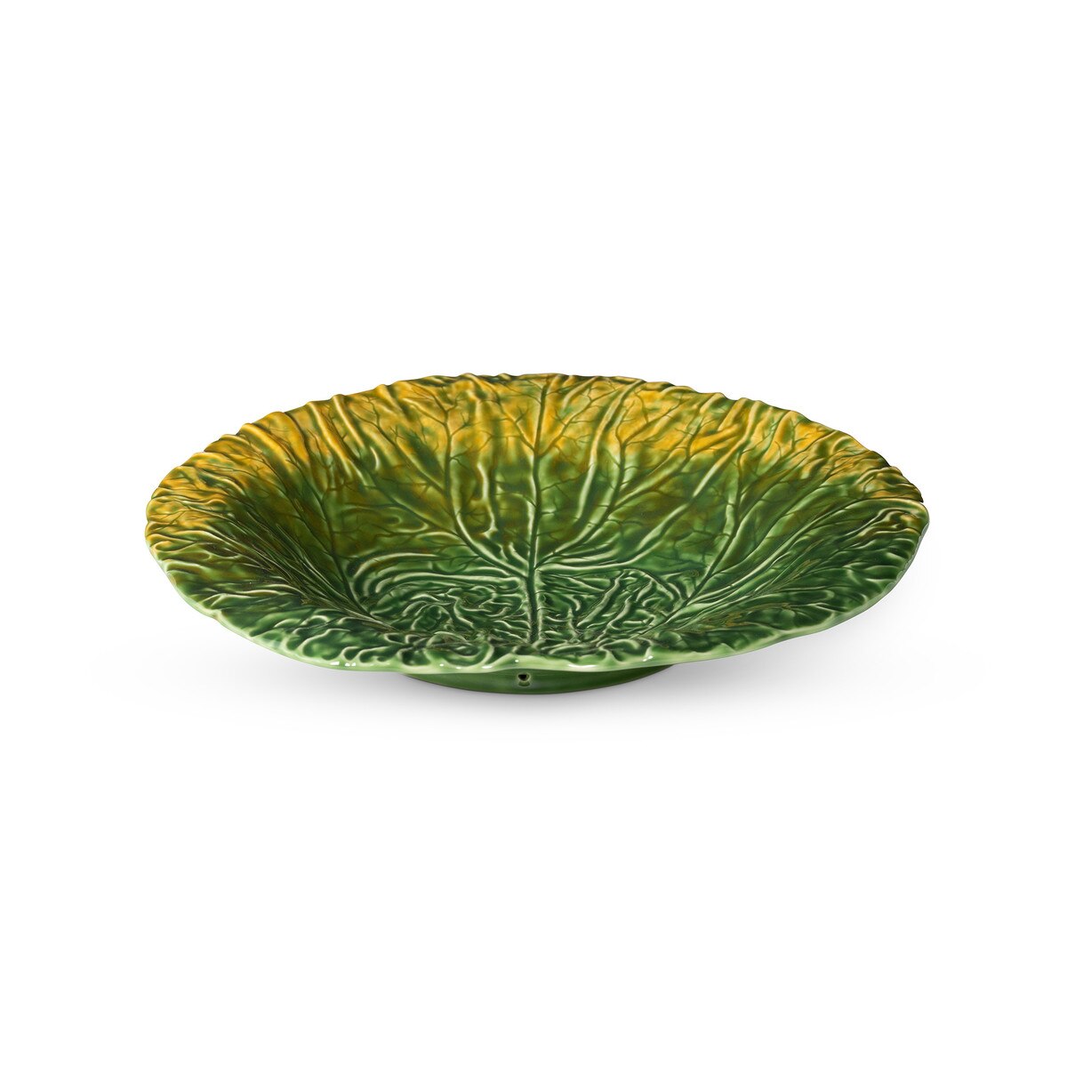 Green Cabbage Leaf Ceramic Charger, 14" Dia. style shot 2