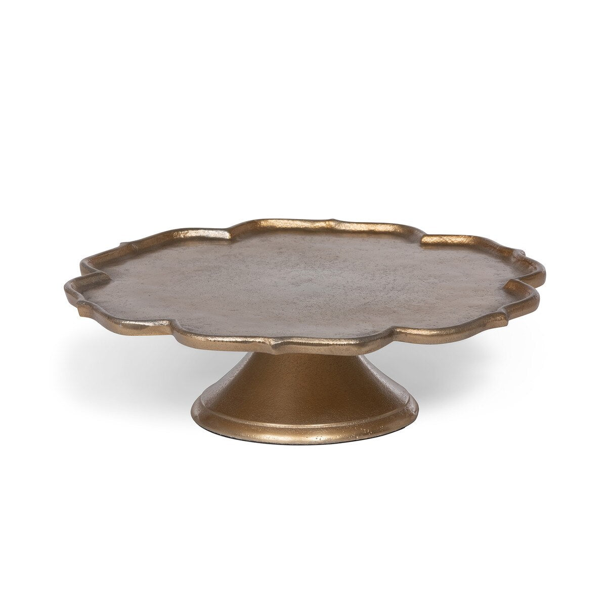 Scalloped Edge Cast Aluminum Cake Plate, 15 in. style shot 1