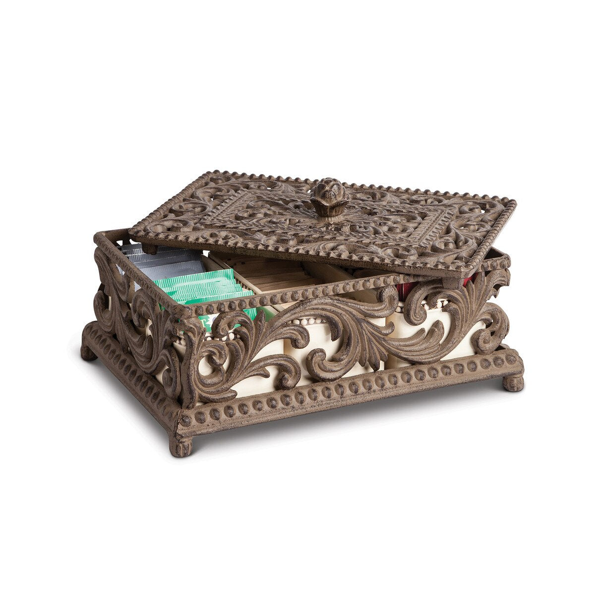 Acanthus Tea Box with Stoneware Inserts style shot 1