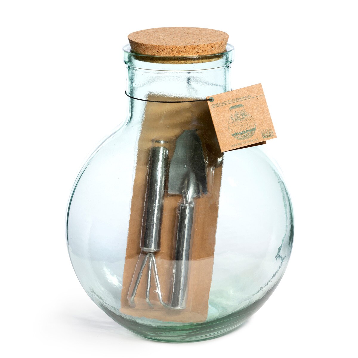 Glass Terrarium with Garden Tools, Small style shot 2