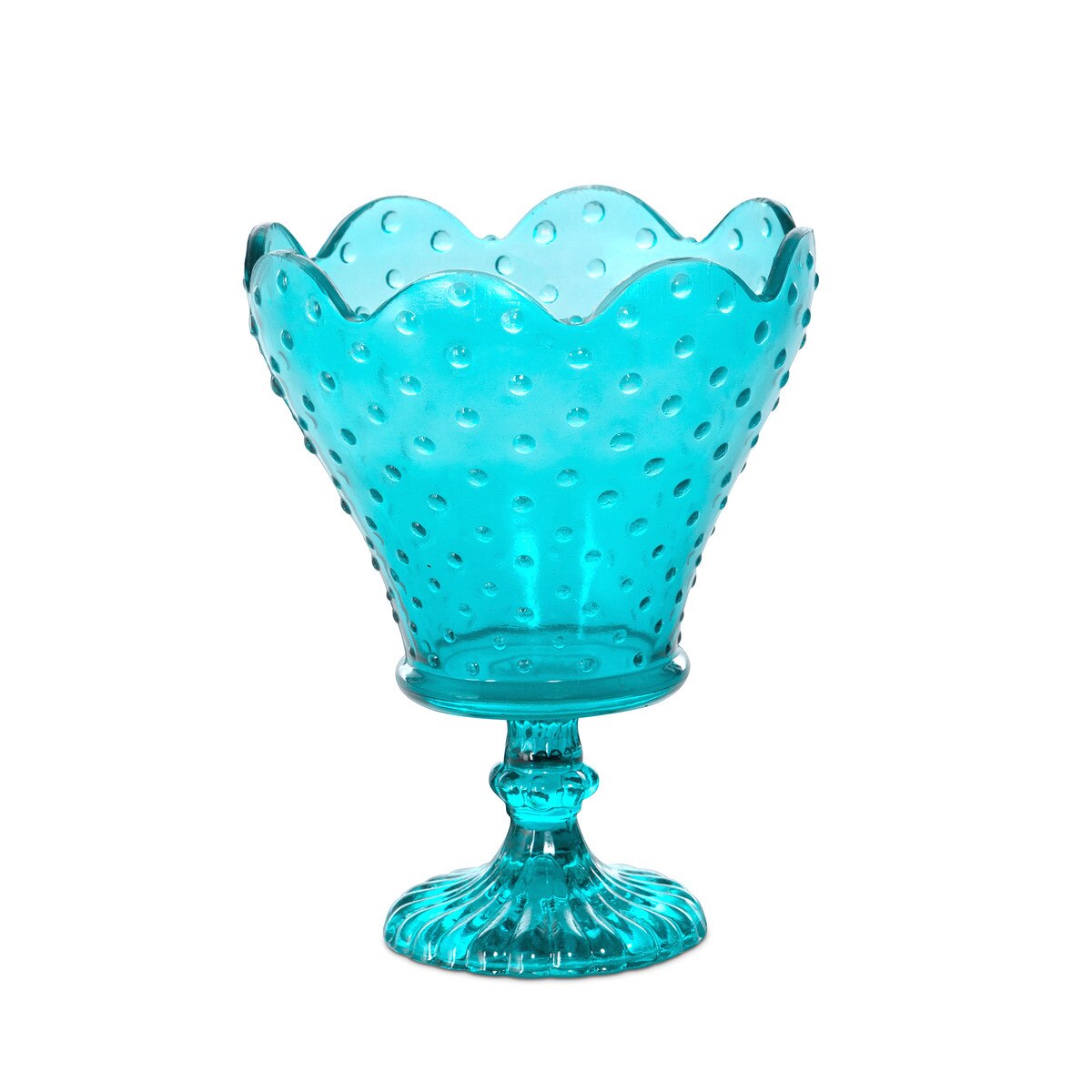 Zoe Pressed Glass Scalloped Urn style shot 1