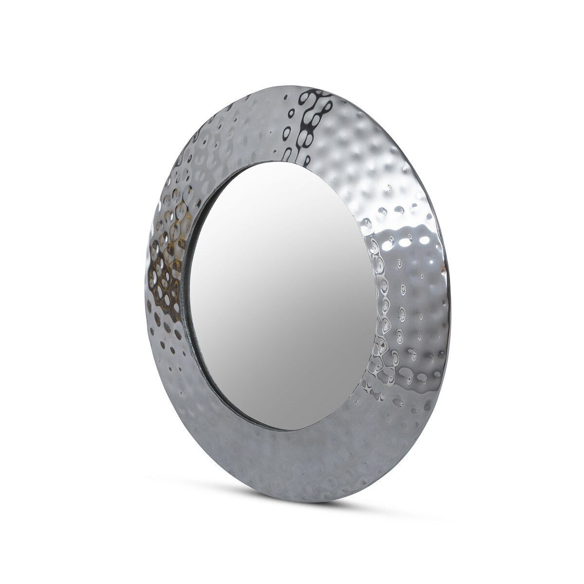 Hammered Pewter Portal Mirror, 15" style shot 2