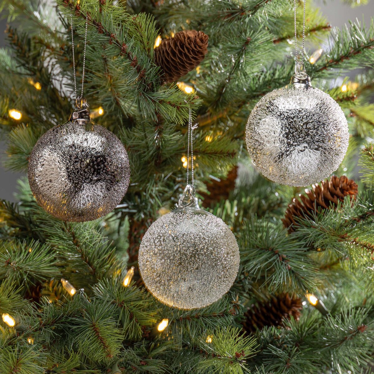 Heavy Metal Glass Ornament, 3 Assorted Styles style shot 2