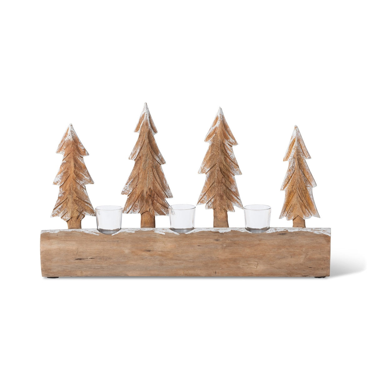 Carved Wood Fir Forest Votive Holder style shot 2