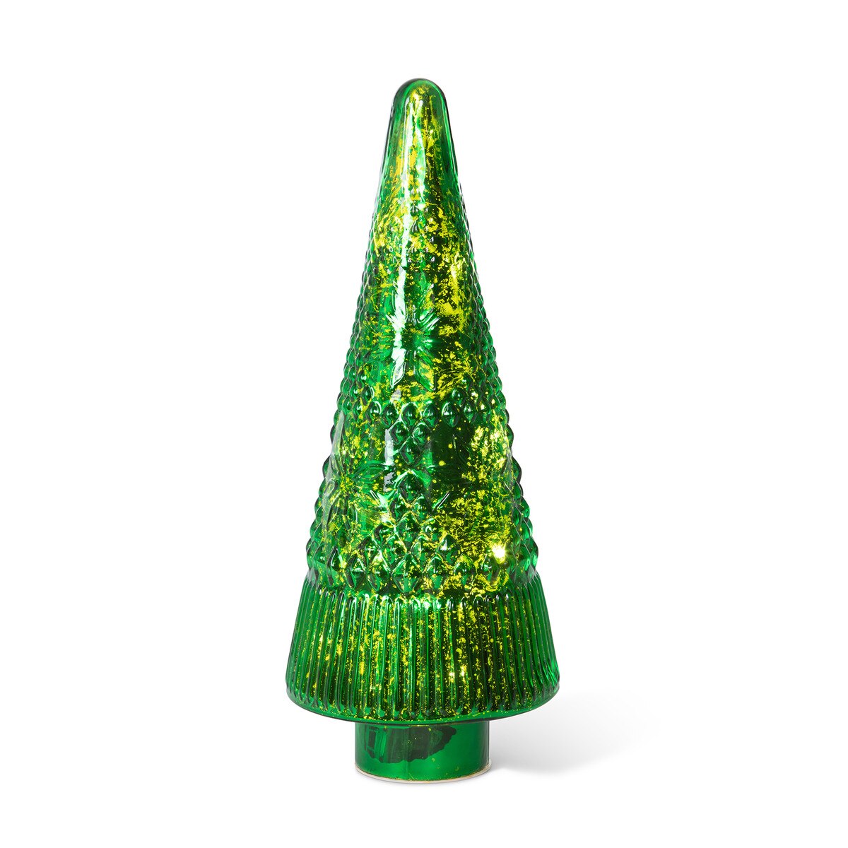 Festive Green Glass Lighted Christmas Tree, 18 in. style shot 2