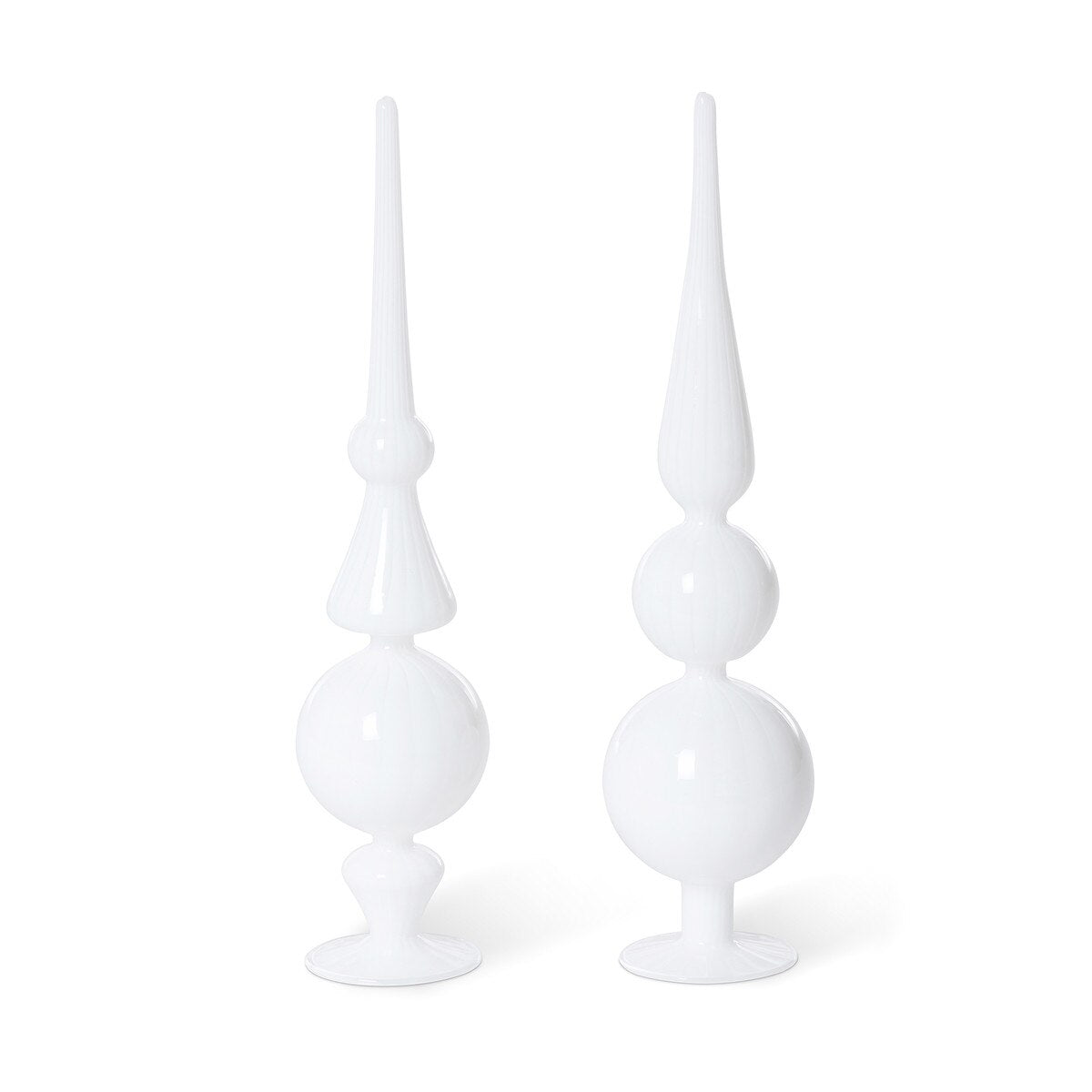 Snow Drift White Glass Finial, 2 Assorted Styles style shot 1