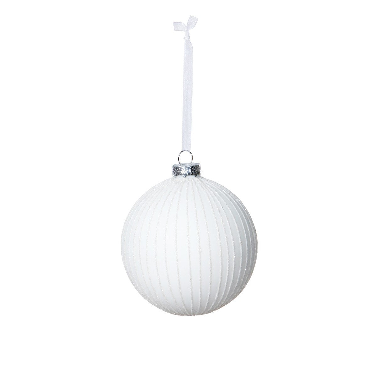 Glistening Snowdrift Glass Ball Ornament style shot 1