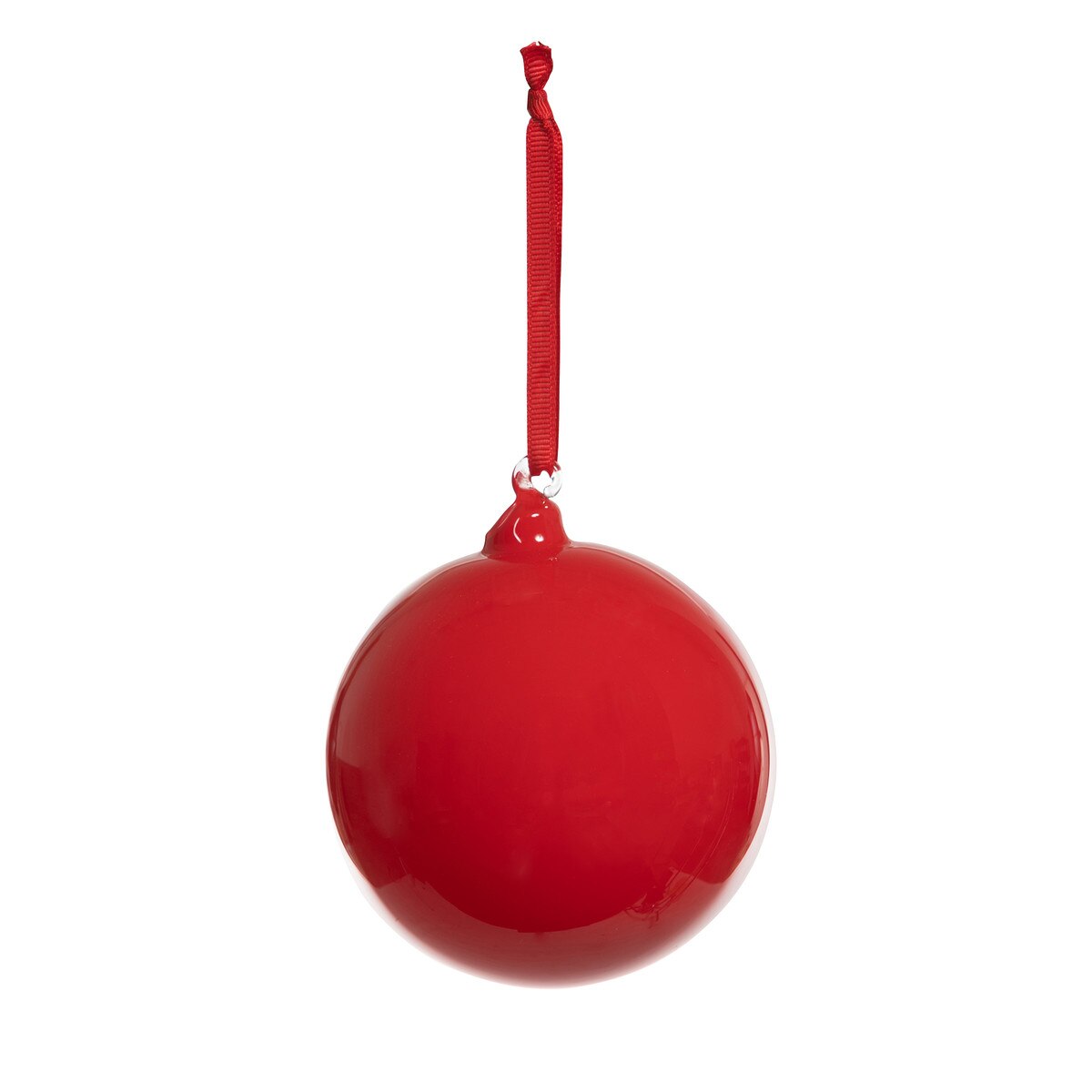Hand Blown Glass Ball Ornament, Red style shot 1
