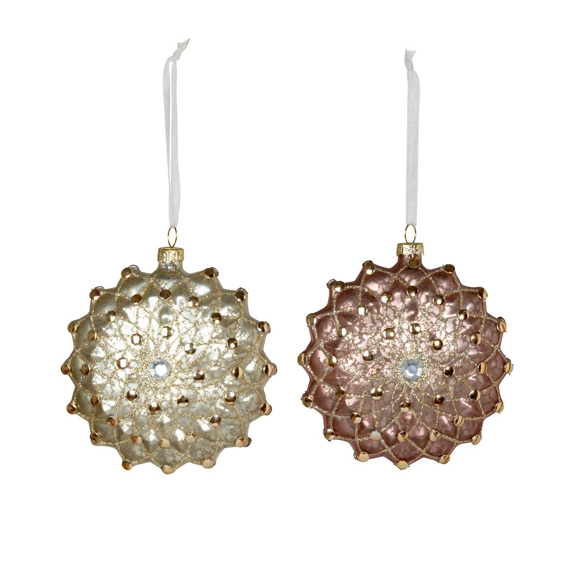Gem and Glitter Brooch Glass Ornament, 2 Assorted Styles style shot 2