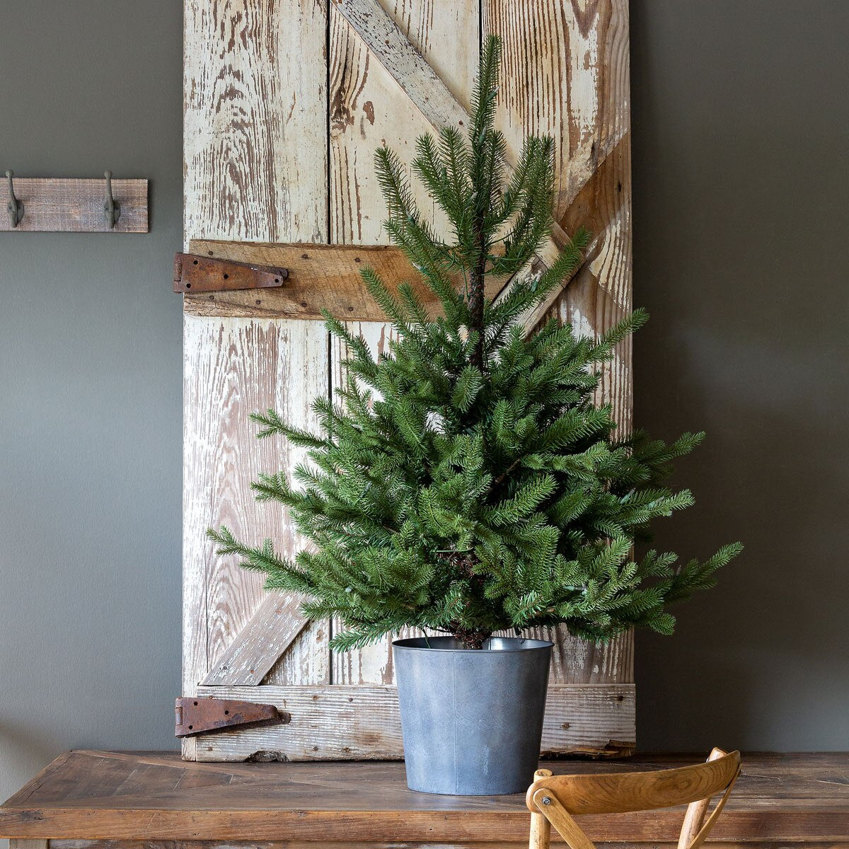 Potted Porch Fir Tree, Lighted style shot 1