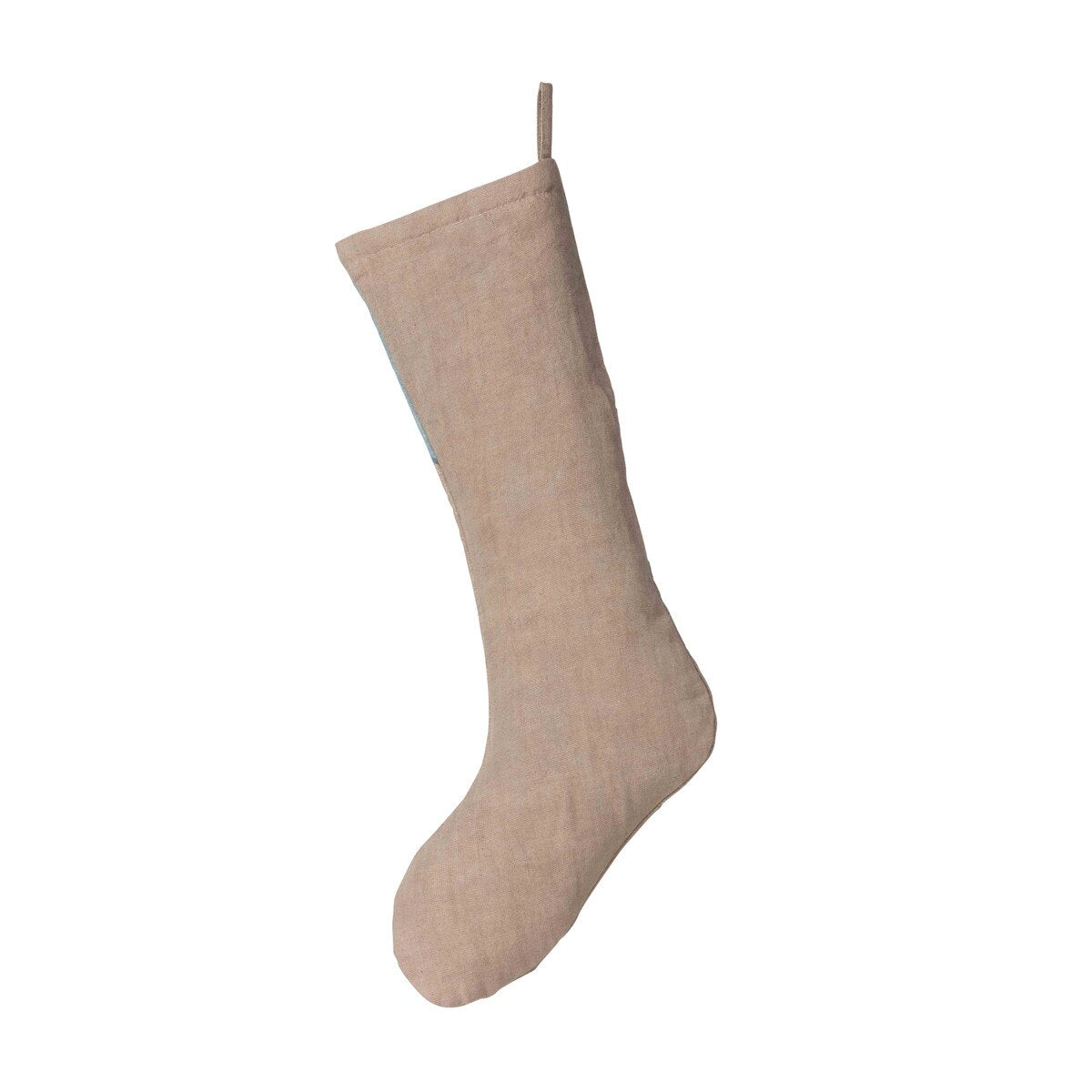 Cabin Cozy Appliqued Linen Stocking style shot 2