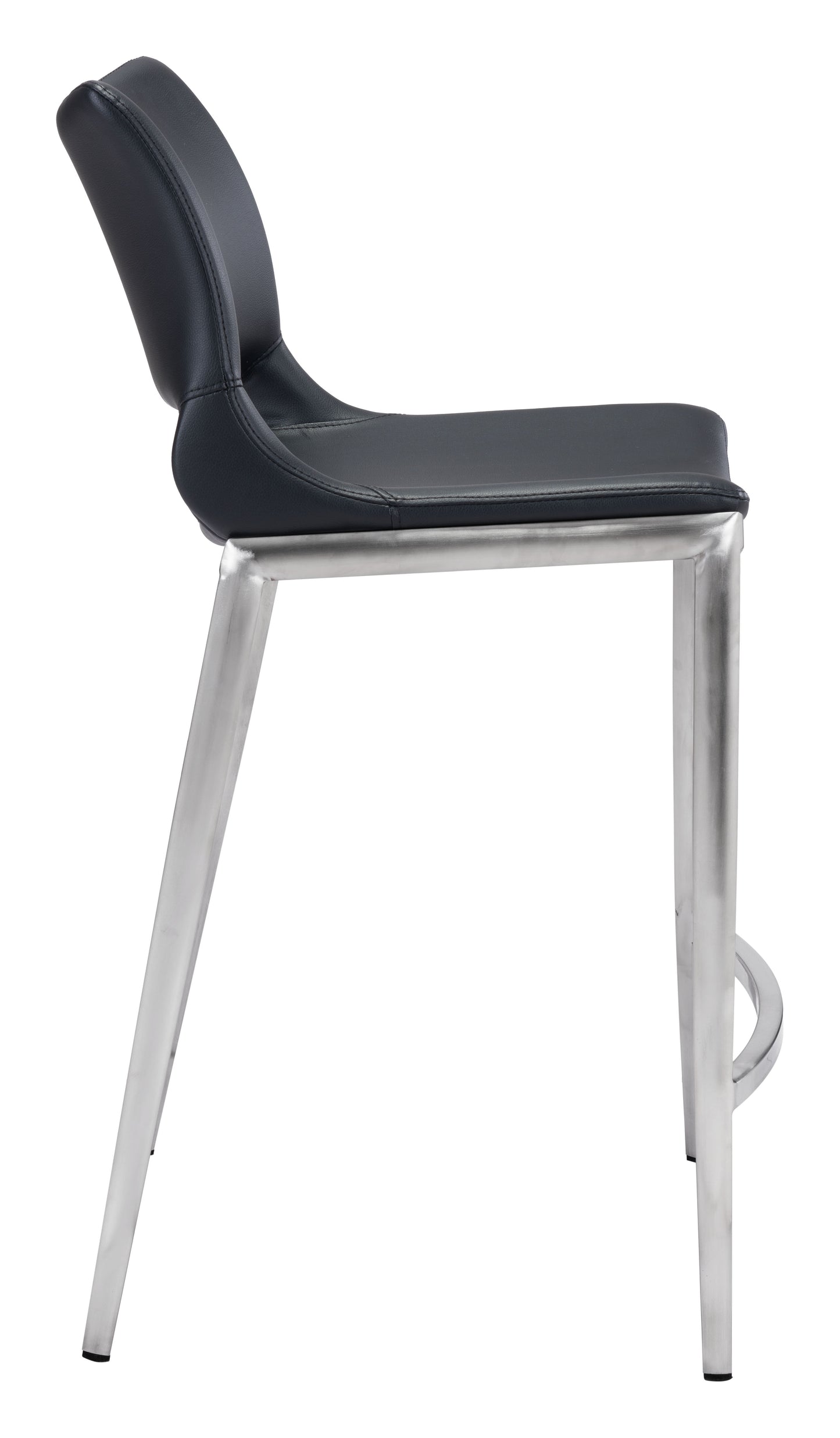 Ace Counter Stool (Set of 2) Black & Silver style shot 2