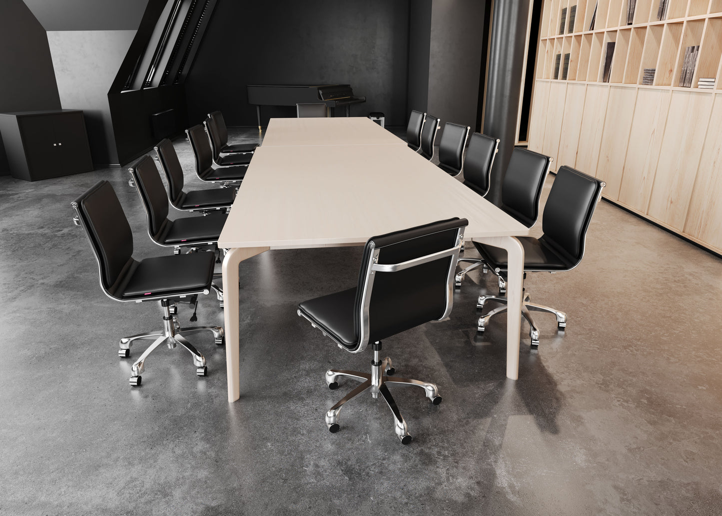 Lider Plus Armless Office Chair Black style shot 2