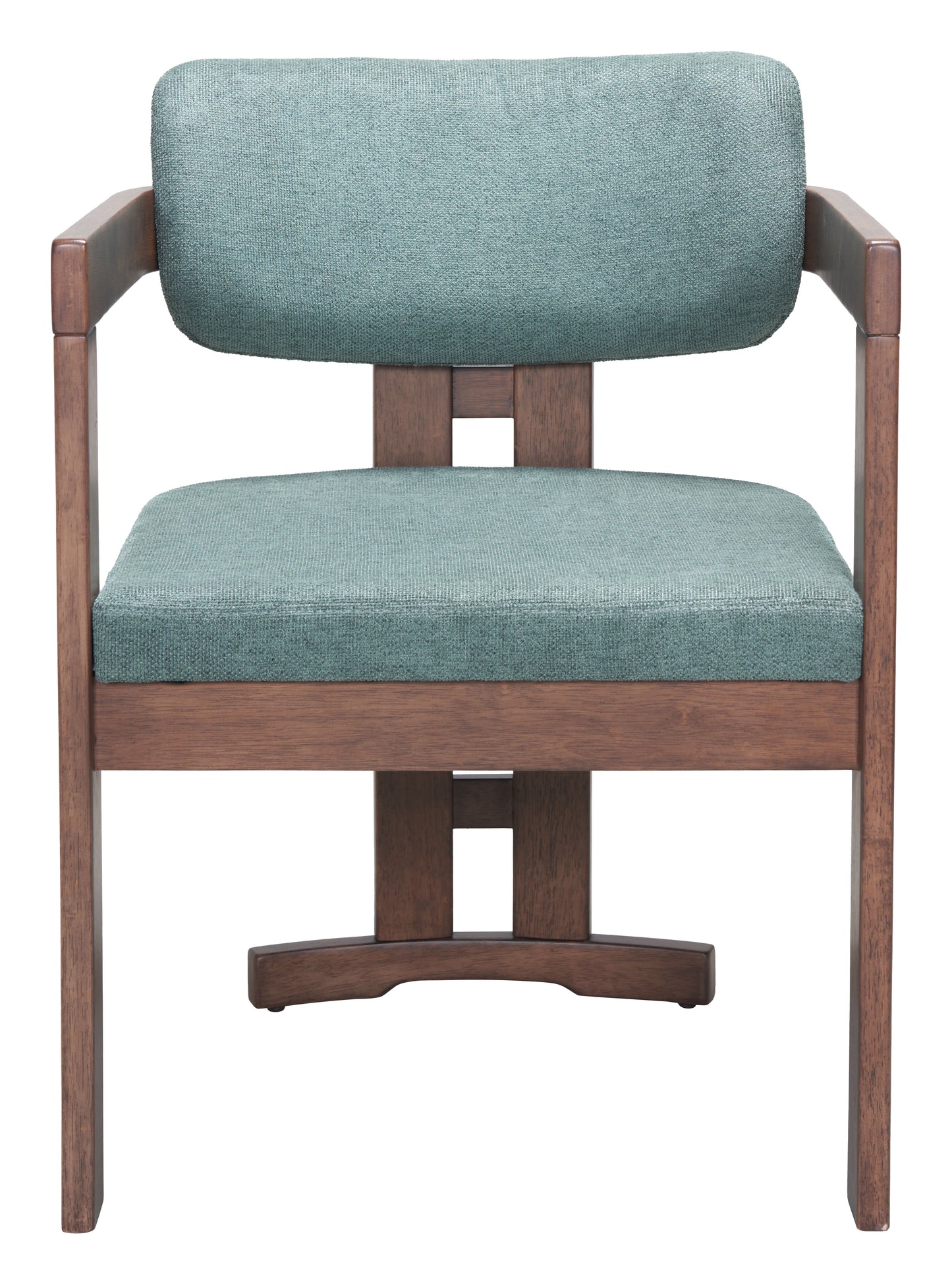 Poly Dining Chair Moss Gray & Walnut style shot 2