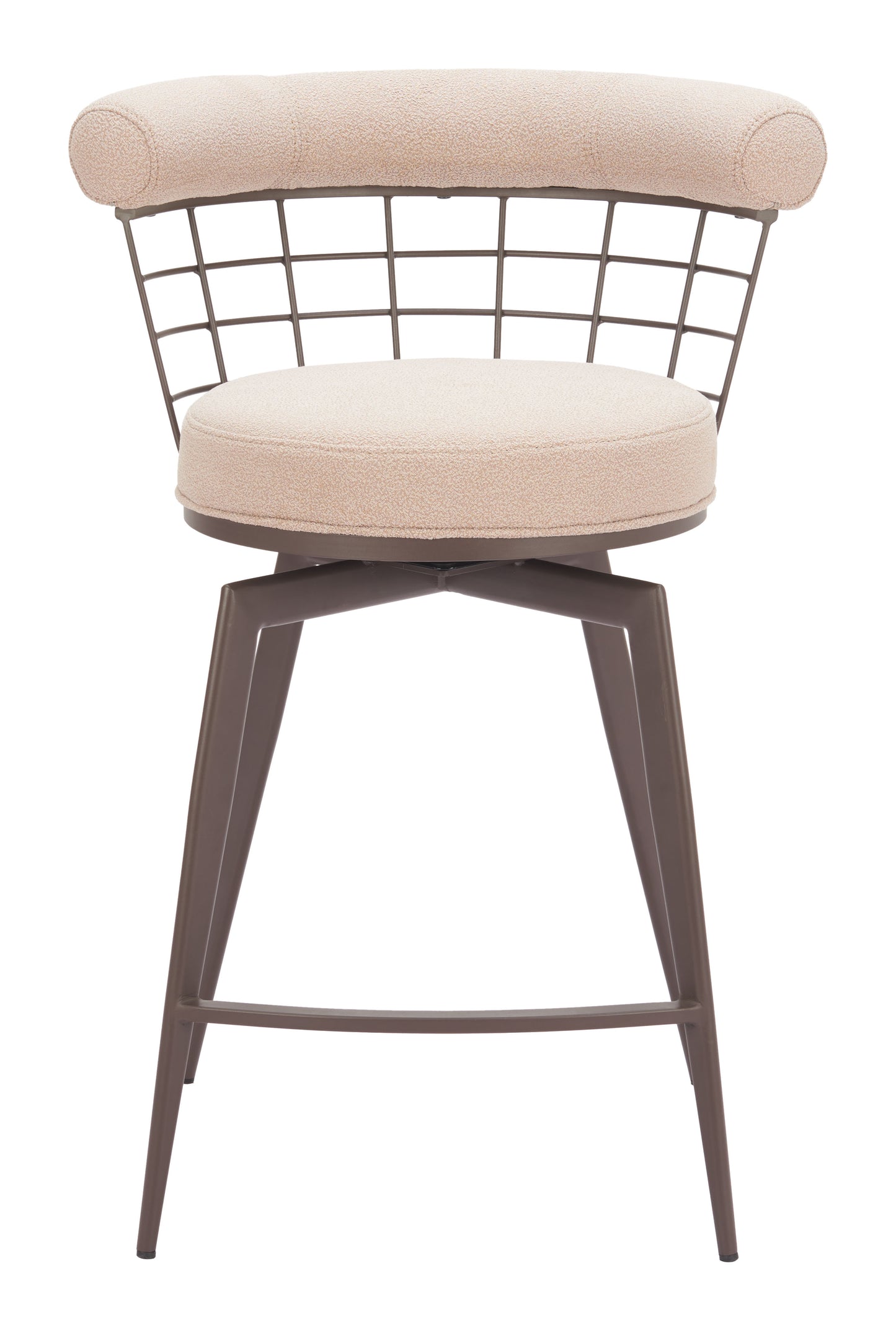 Saku Swivel Counter Stool Beige & Brown style shot 2