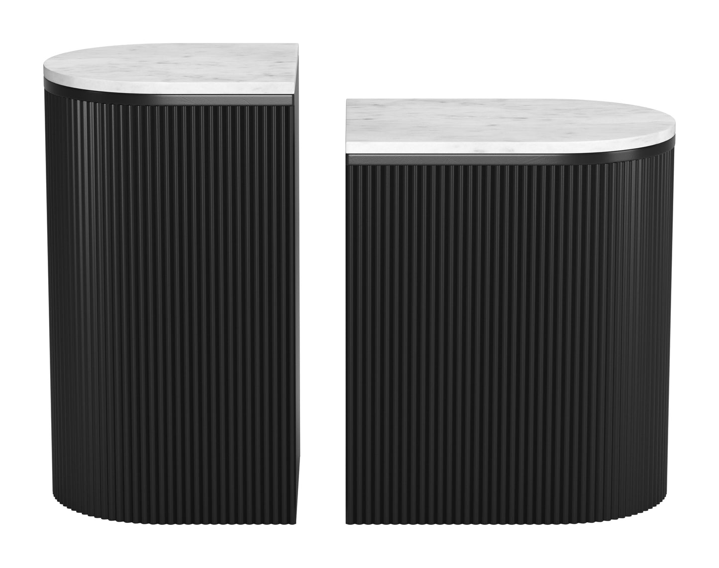 Ormara Side Table Set (2-Piece) White & Black style shot 2