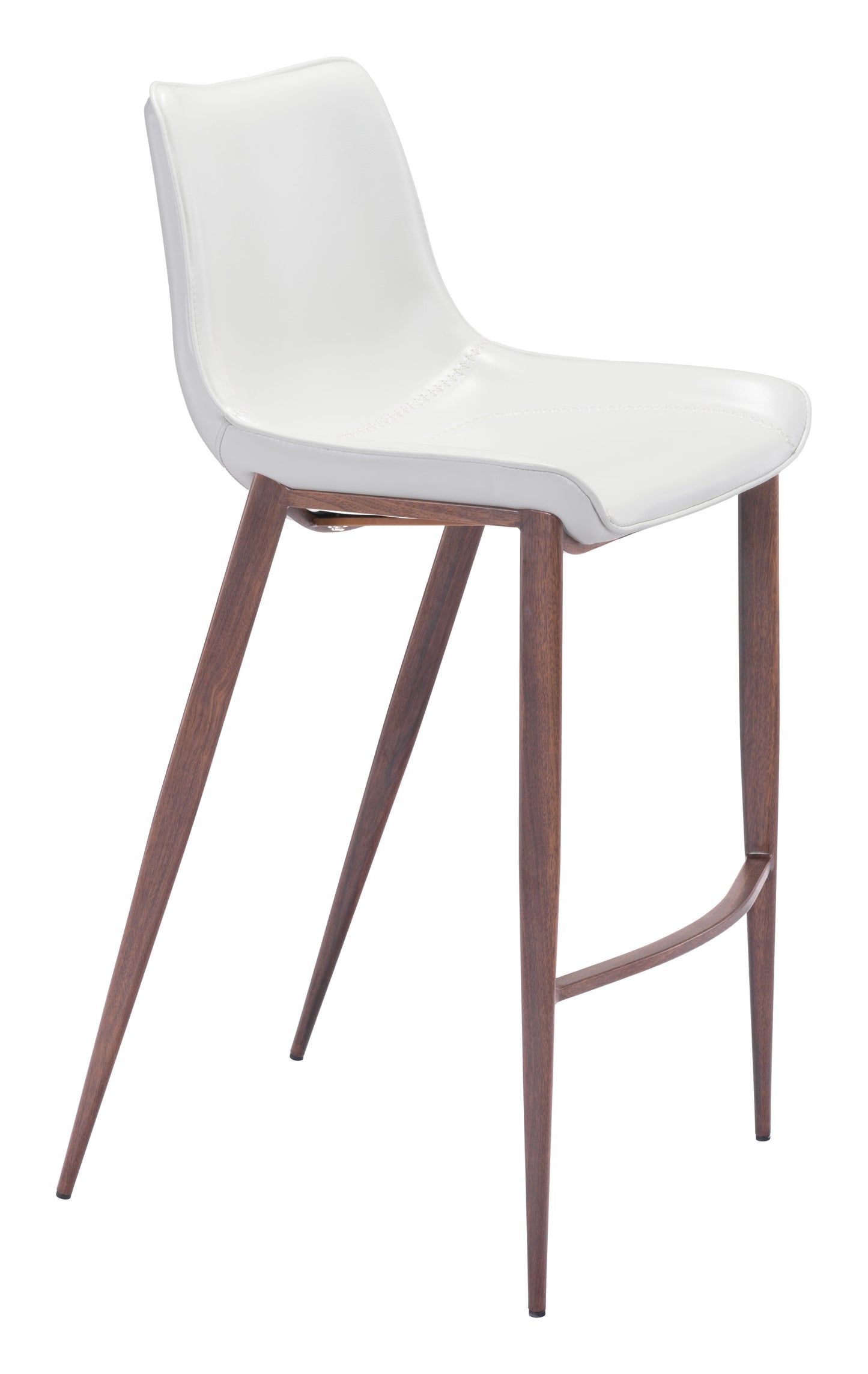 Magnus Barstool (Set of 2) White & Walnut style shot 2