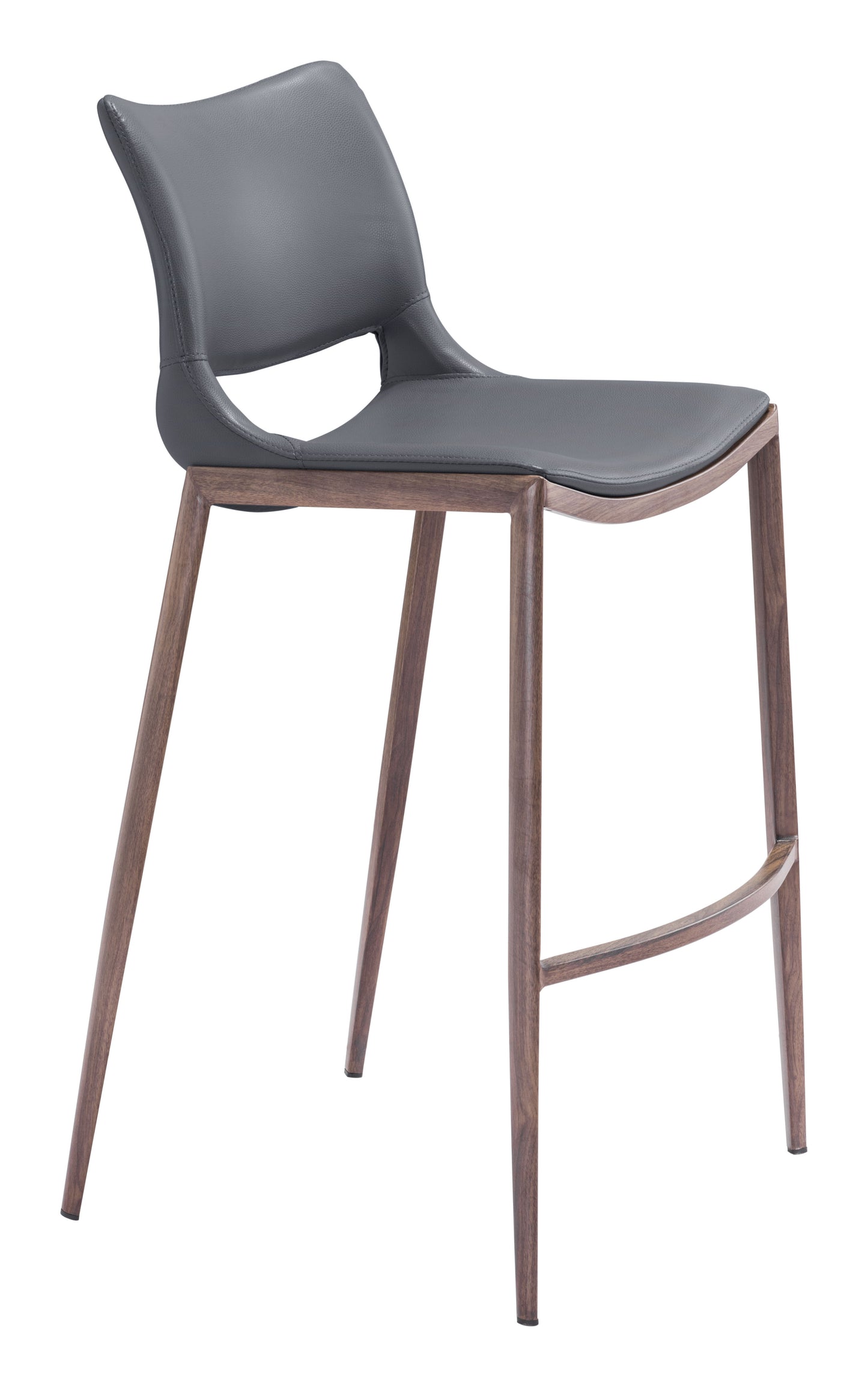 Ace Barstool (Set of 2) Dark Gray & Walnut style shot 2