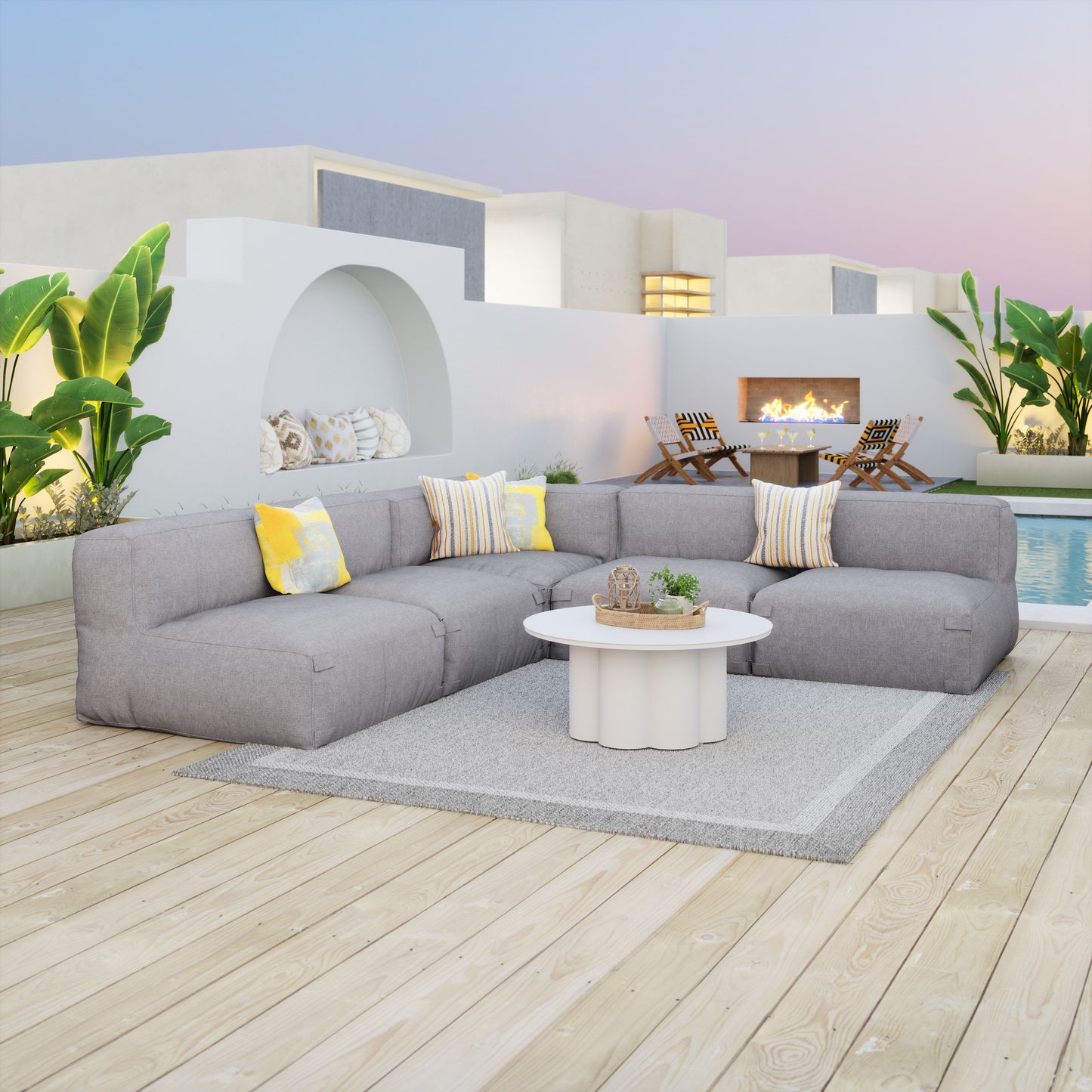 Palmier Coffee Table White style shot 2