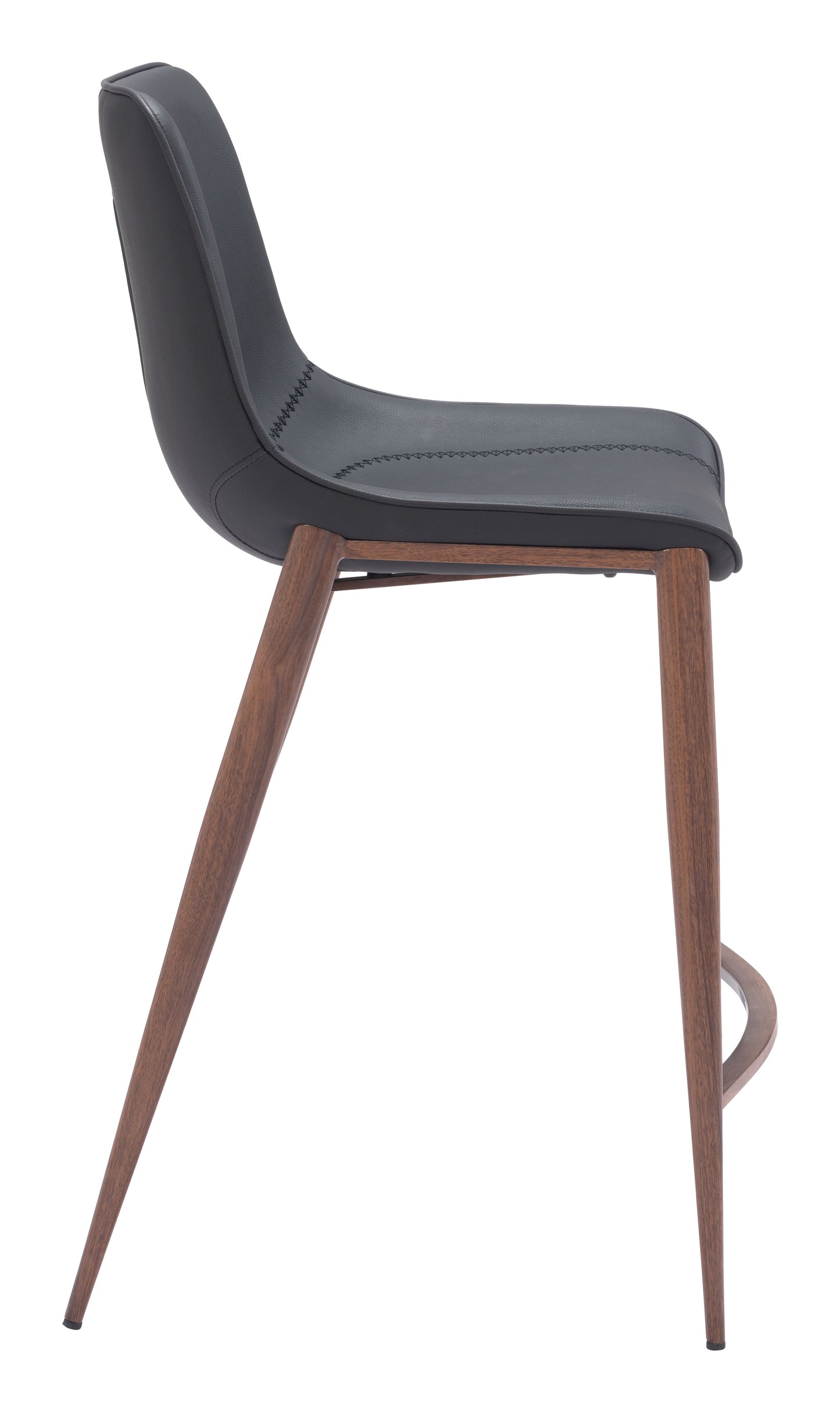 Magnus Counter Stool (Set of 2) Black & Walnut style shot 2