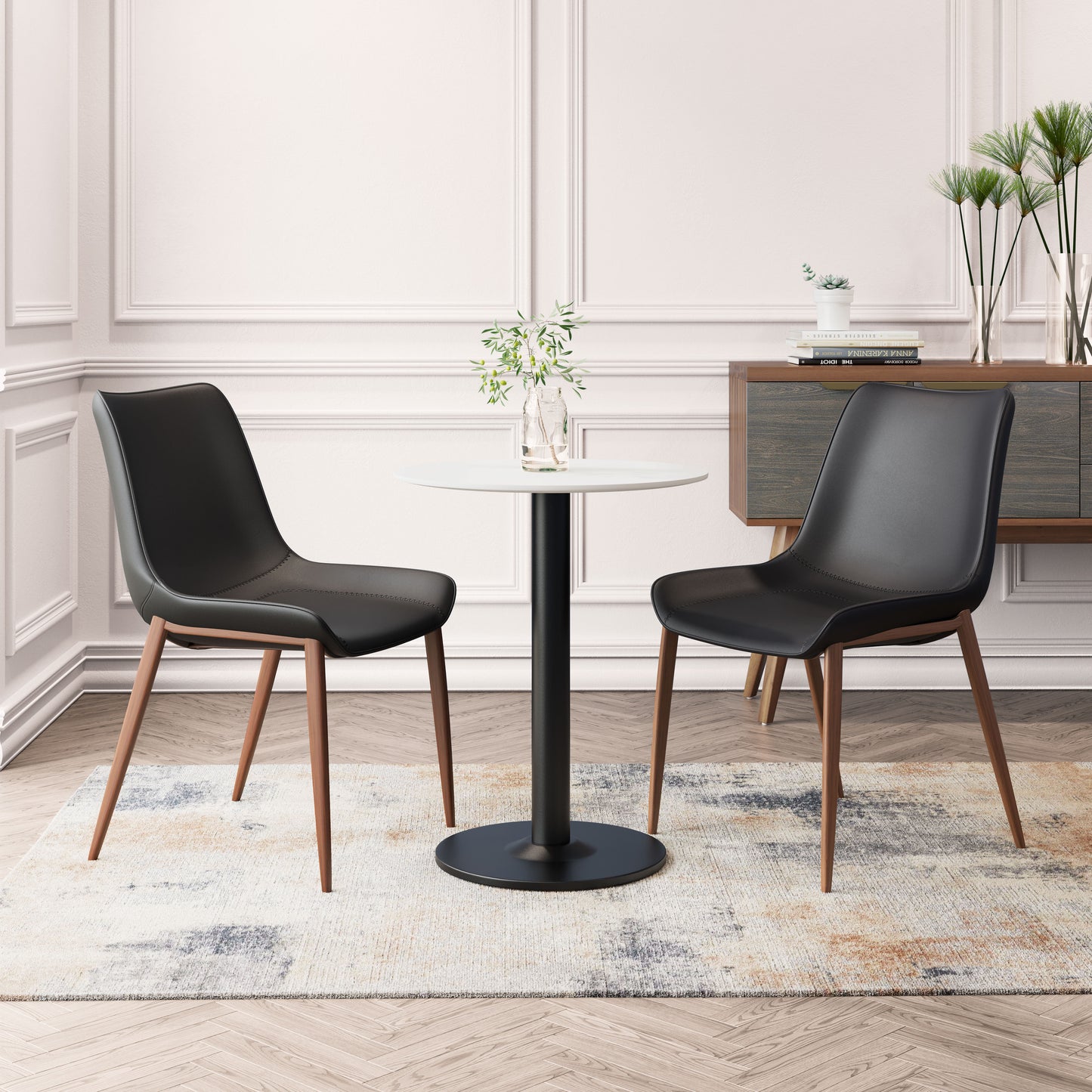 Magnus Dining Chair (Set of 2) Black & Walnut style shot 2