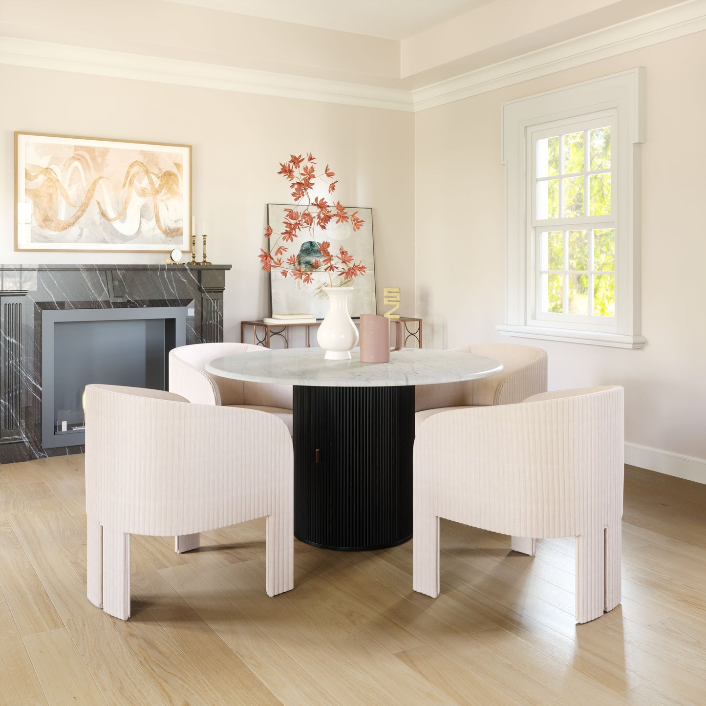 Hull Accent Chair Beige style shot 2