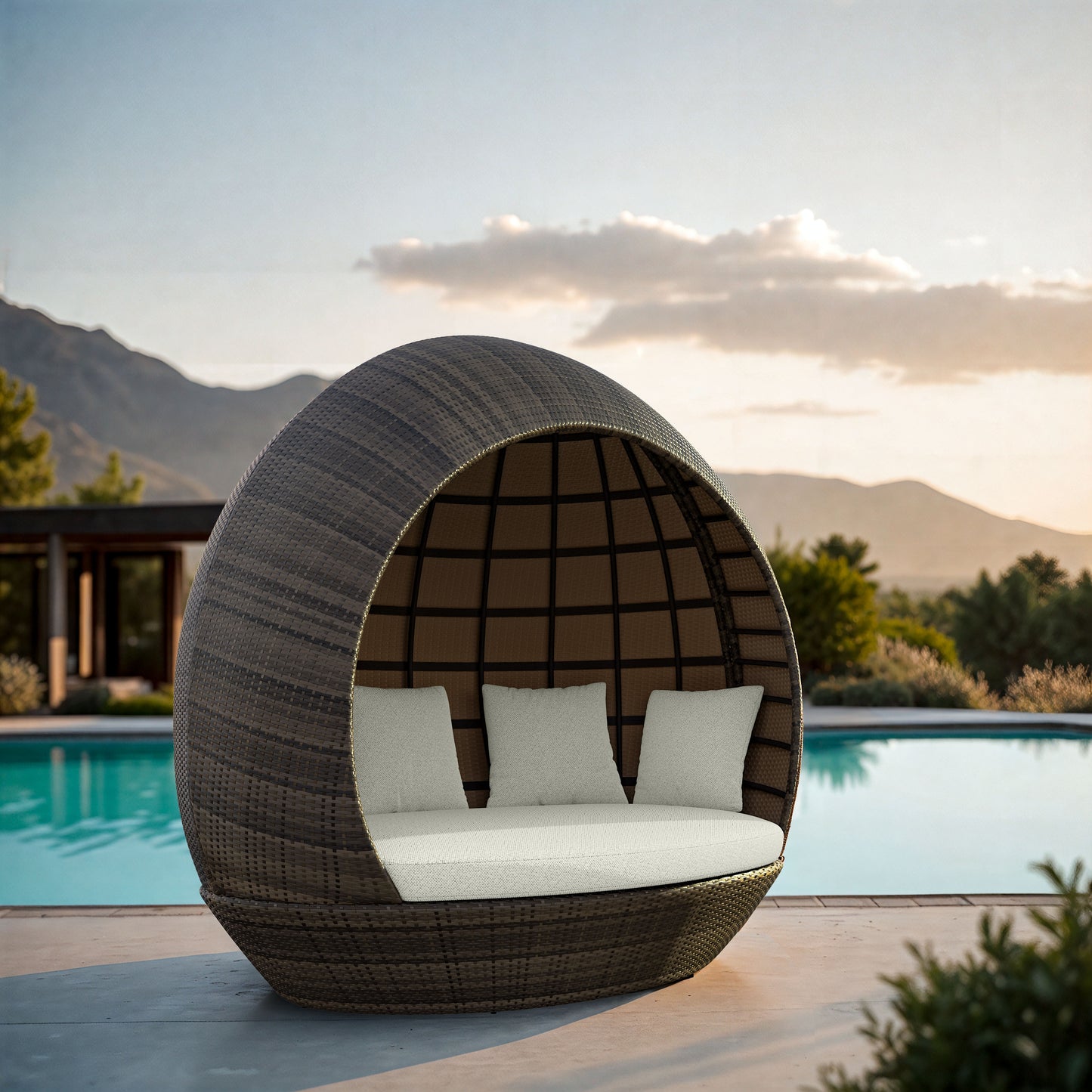 Marisol Beach Daybed Brown & Beige style shot 2
