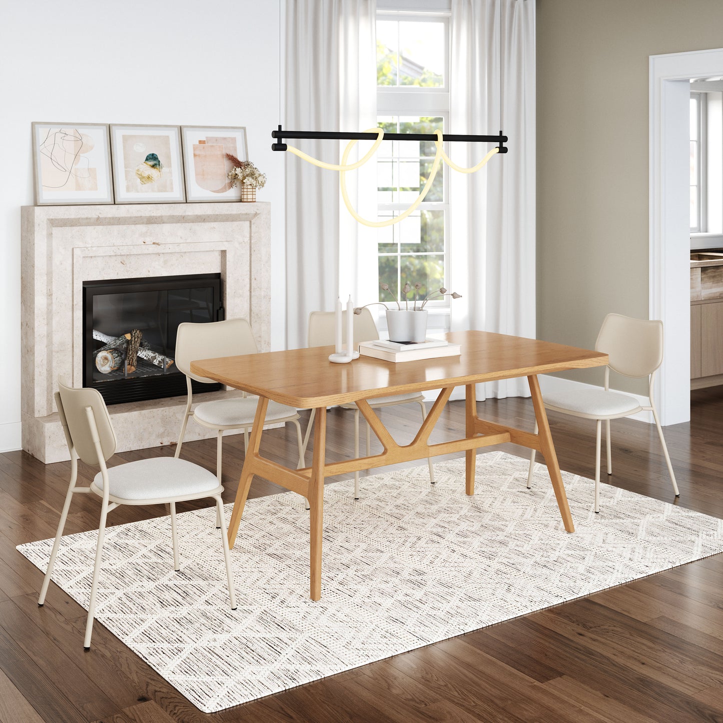 Zeal Dining Chair (Set of 4) Light Gray style shot 2