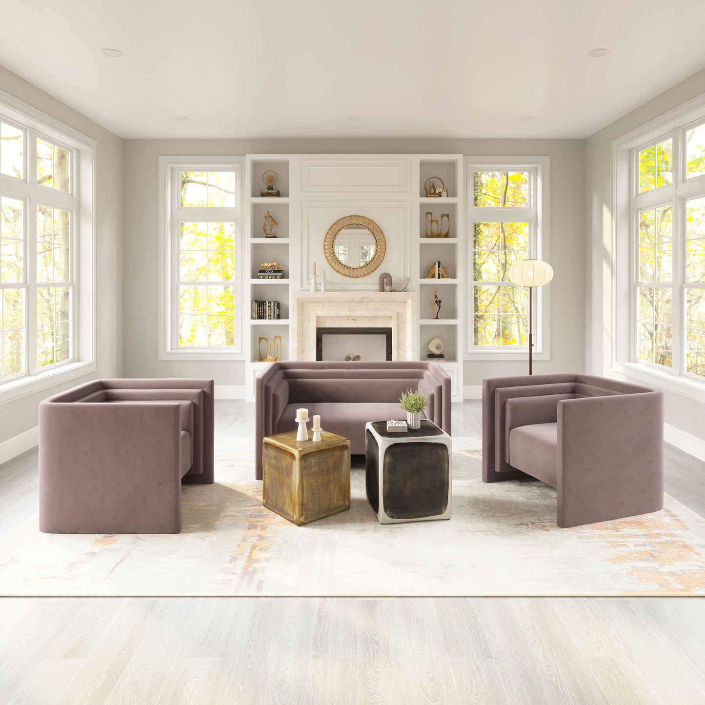 Trippel Armchair Taupe style shot 2