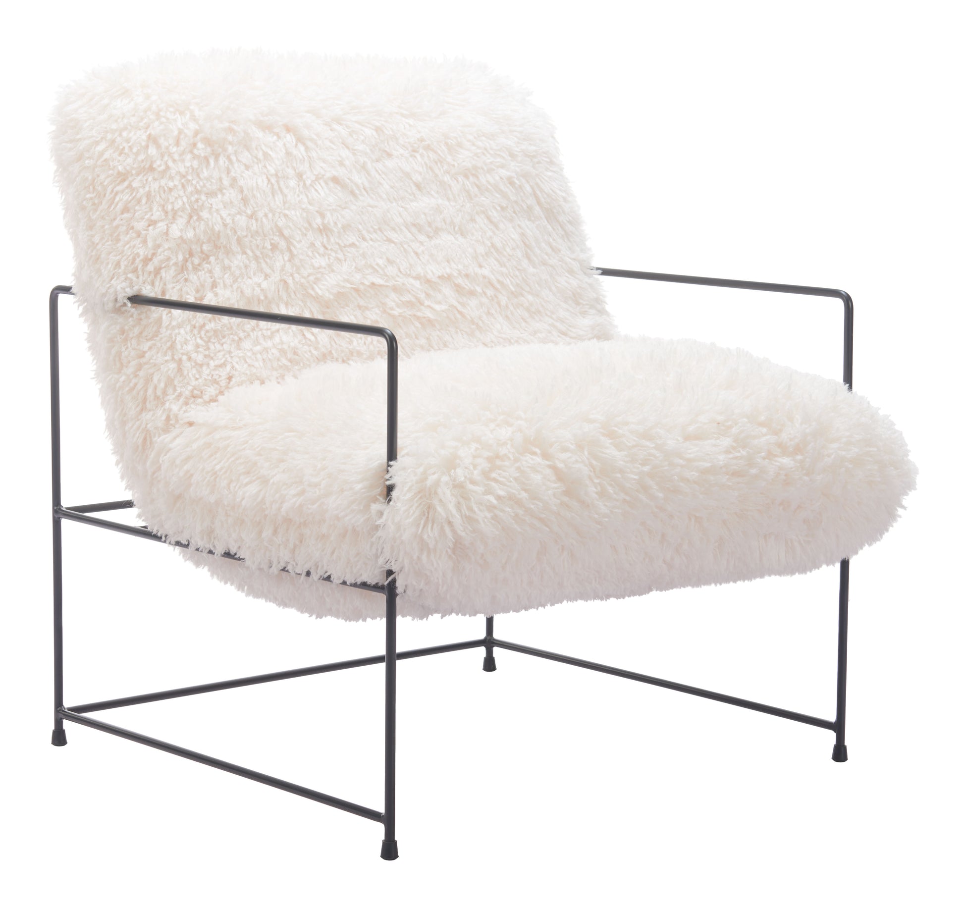 Pelut Accent Chair White style shot 1
