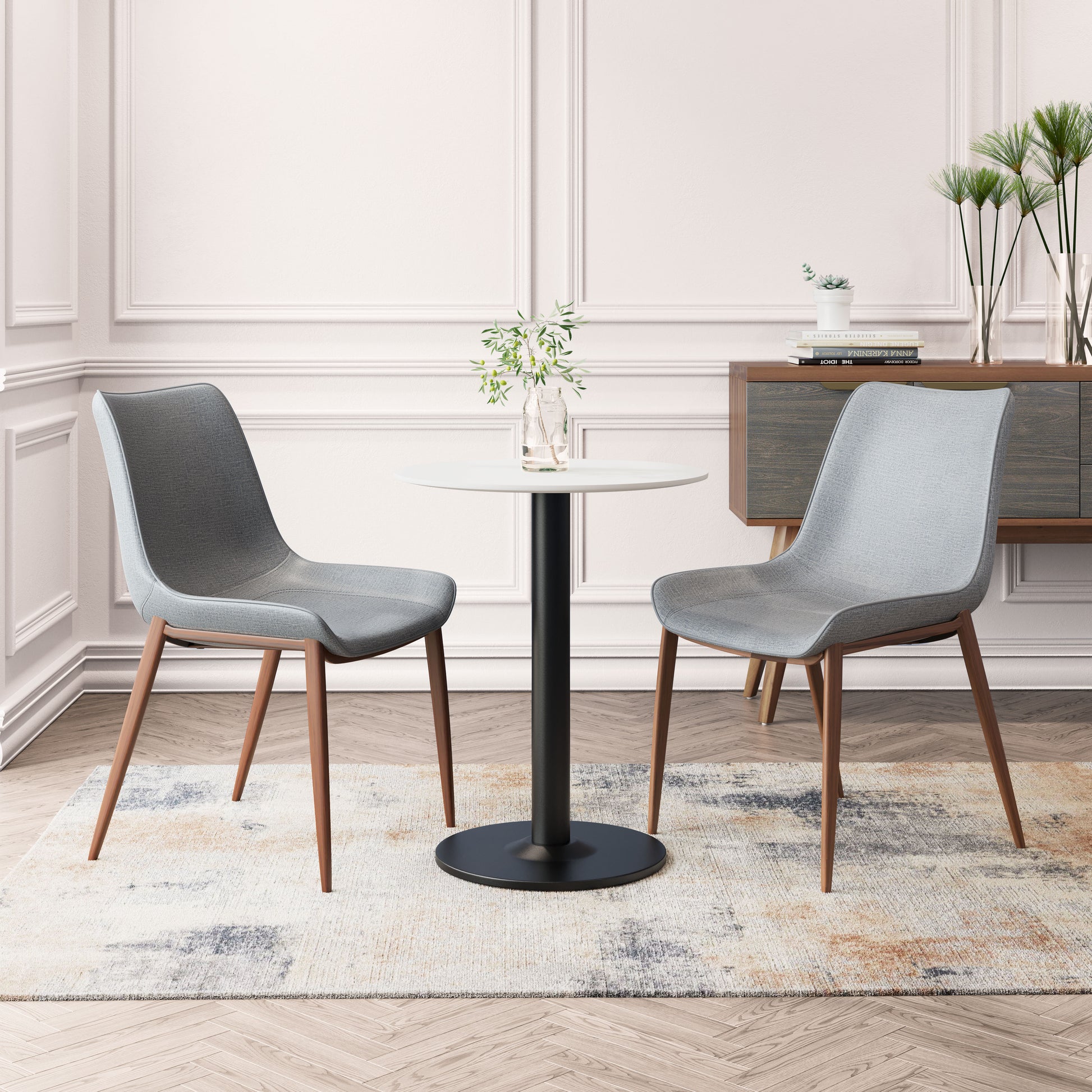 Magnus Dining Chair (Set of 2) Slate Gray & Walnut style shot 2