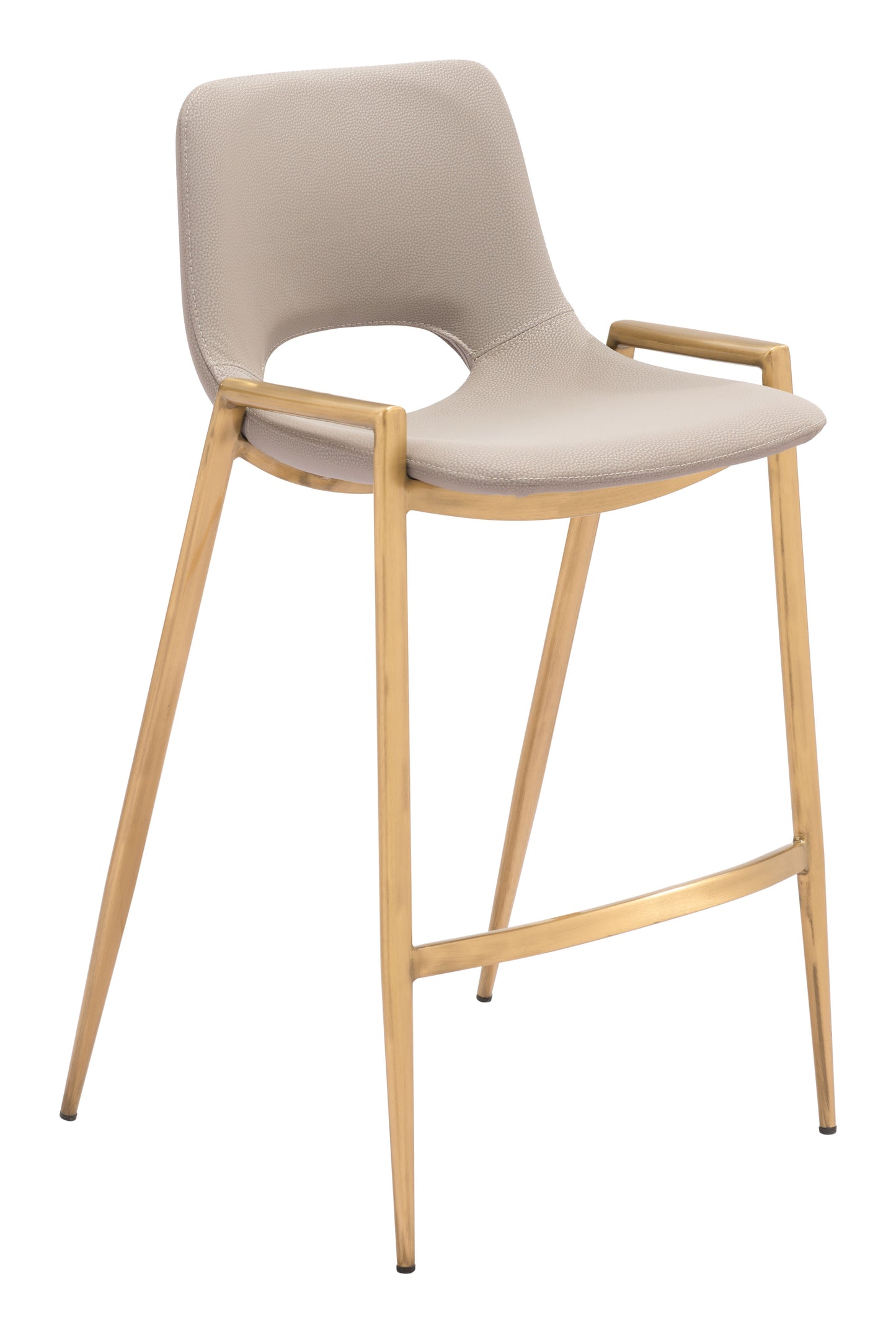 Desi Counter Stool (Set of 2) Beige & Gold style shot 2