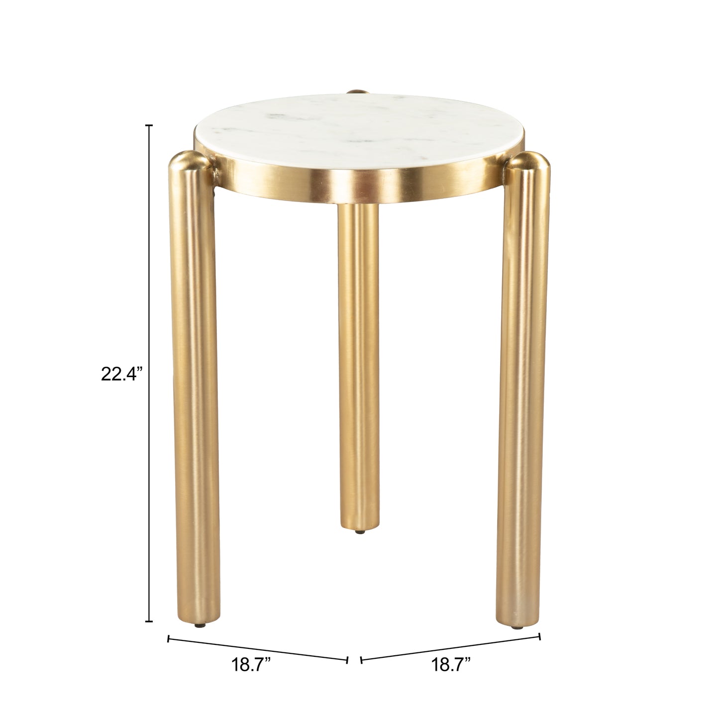 Noan Side Table White & Gold style shot 1