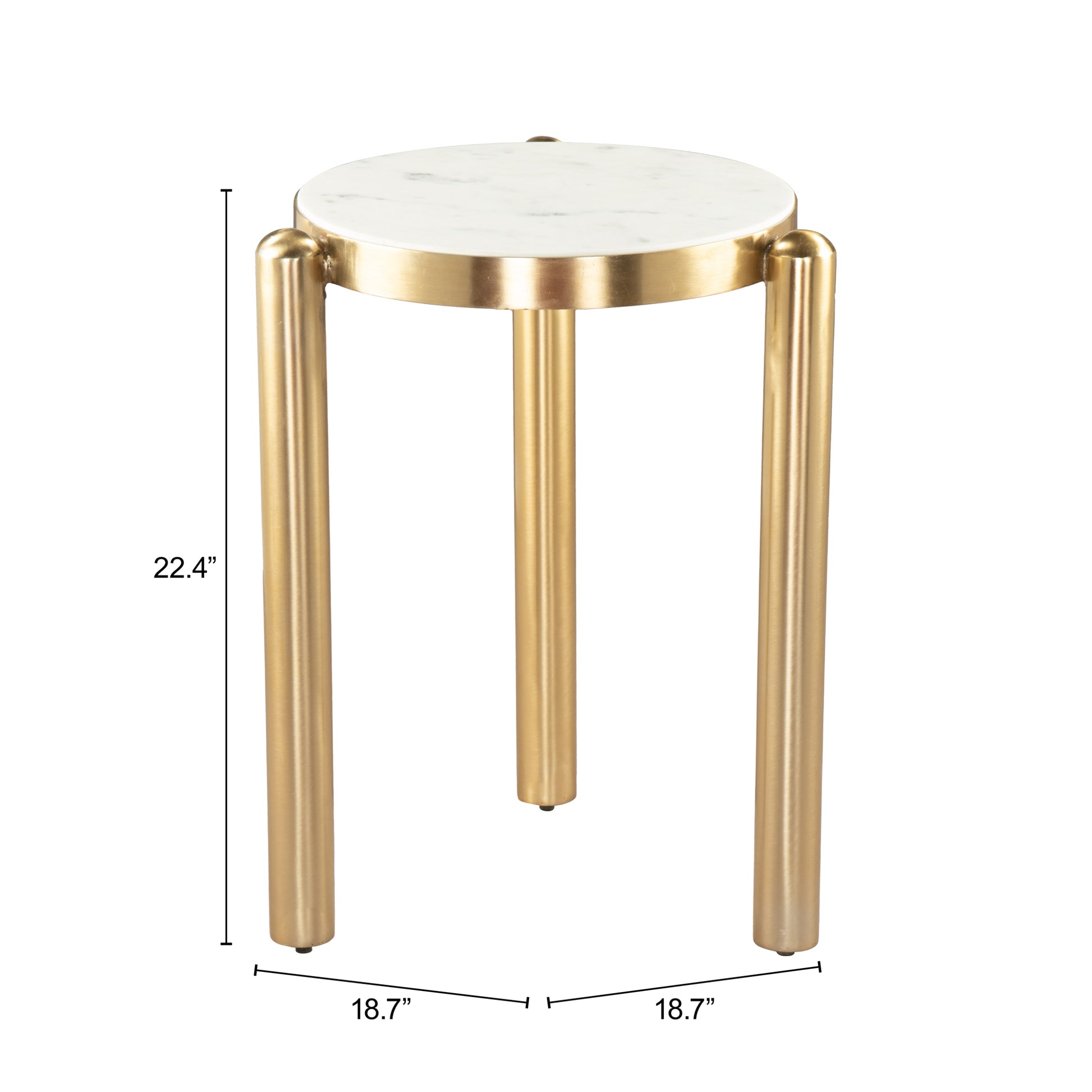 Noan Side Table White & Gold style shot 1